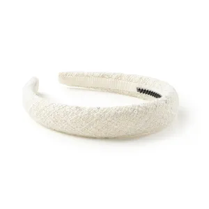 Halo Luxe Clara Tweed Padded Headband - Ecru