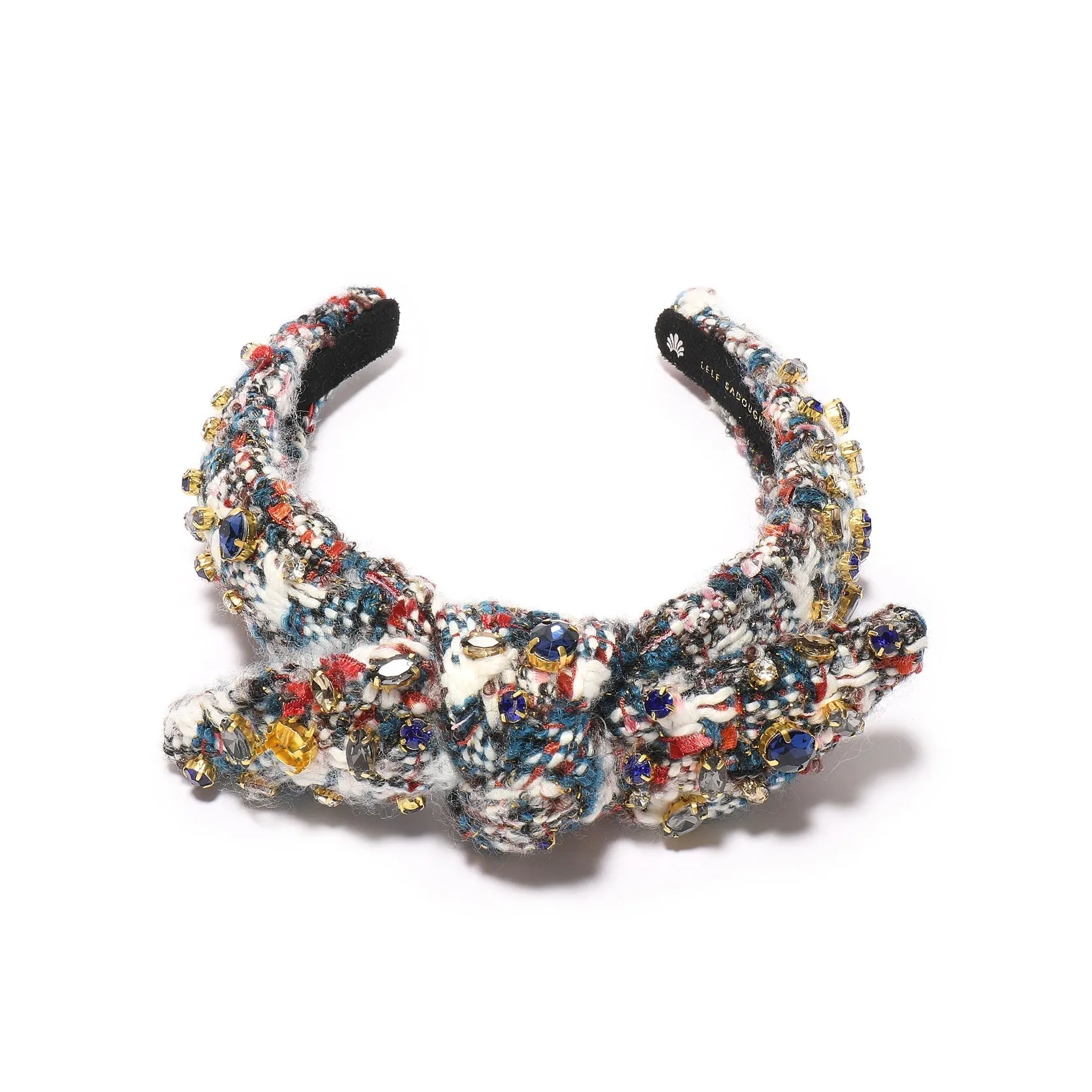 INDIGO FIELDS KIDS TWEED MIXED CRYSTAL BOWTIE HEADBAND