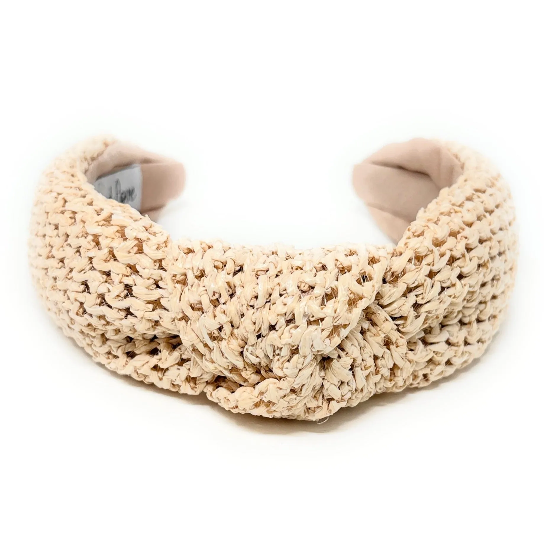 Ivory Raffia Woven Top Knot Headband