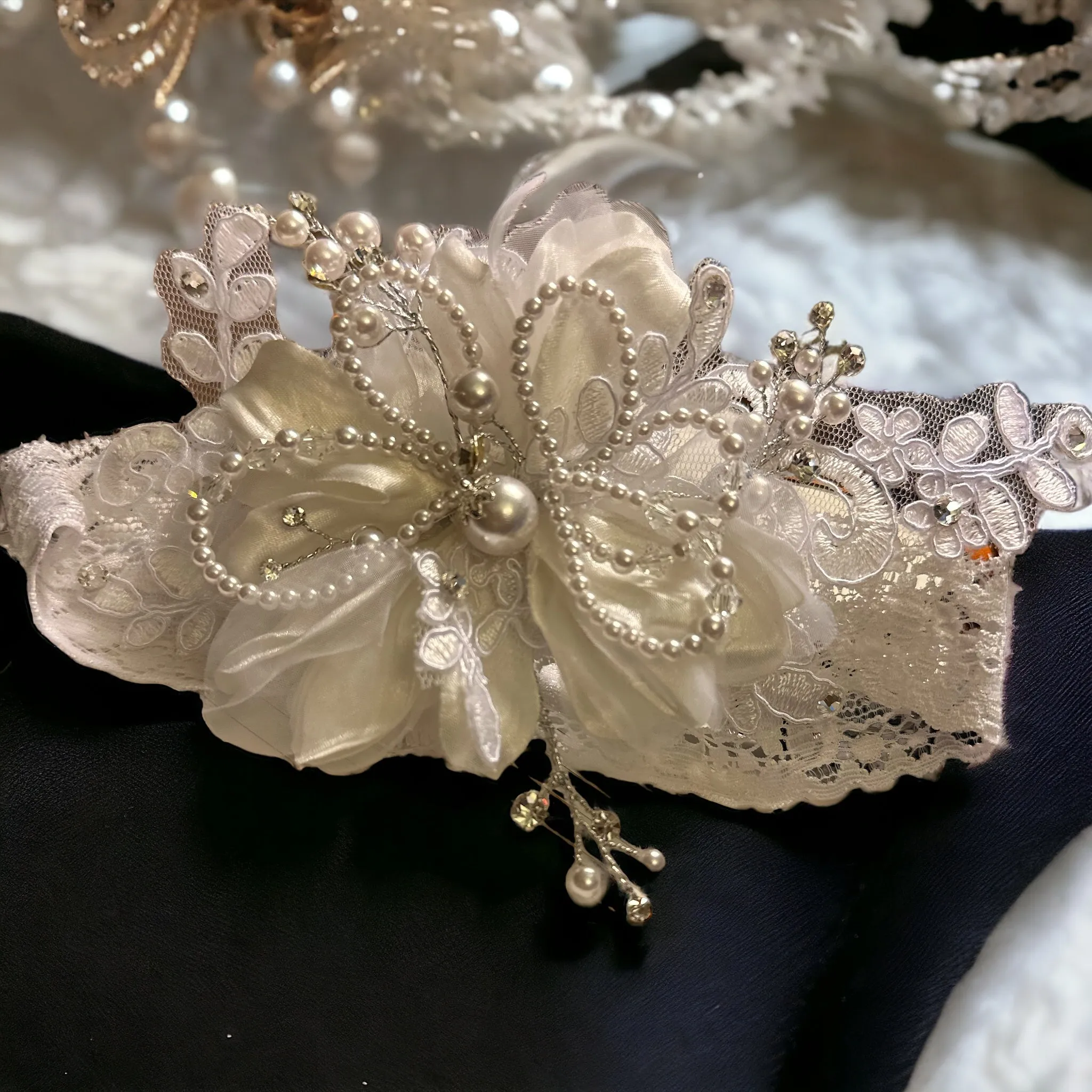 Lace White Christening Headband