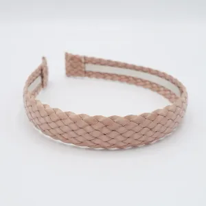 leather braided headband flat hairband hair accessory for women