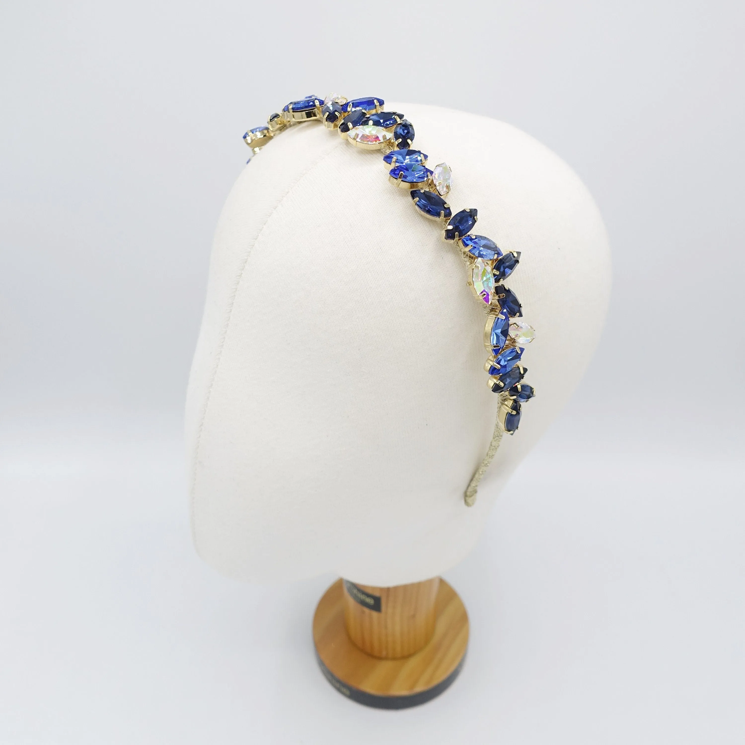 leaves headband, rhinestone headband, bling headband, jeweled hair accessory for women