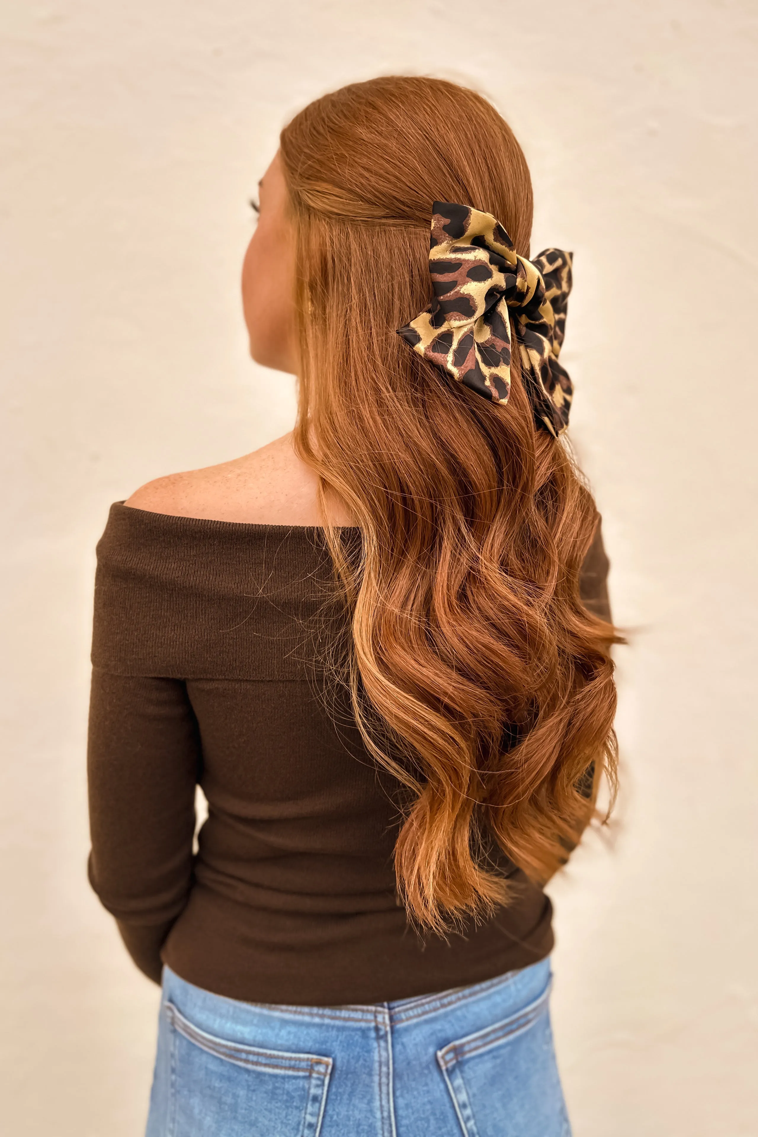 Leopard Print Hair Bow- Barrette