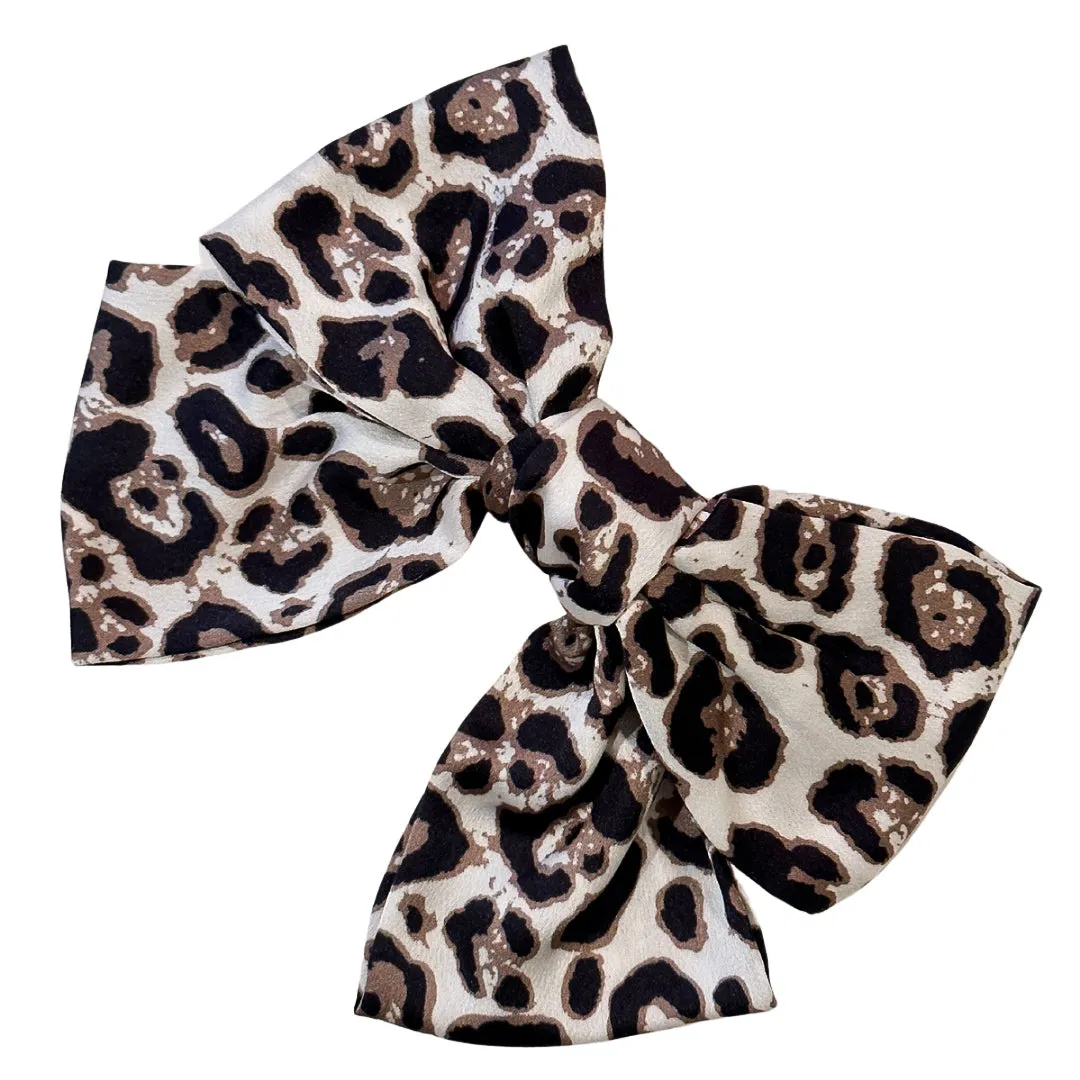 Leopard Print Hair Bow- Barrette