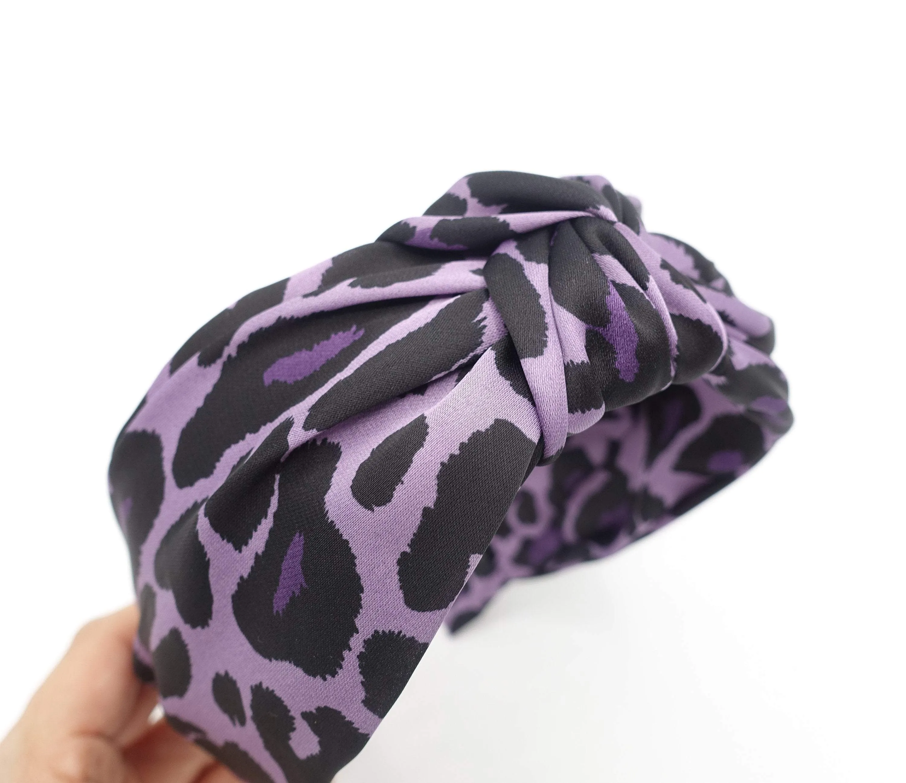 leopard top knot headband animal print hairband for women