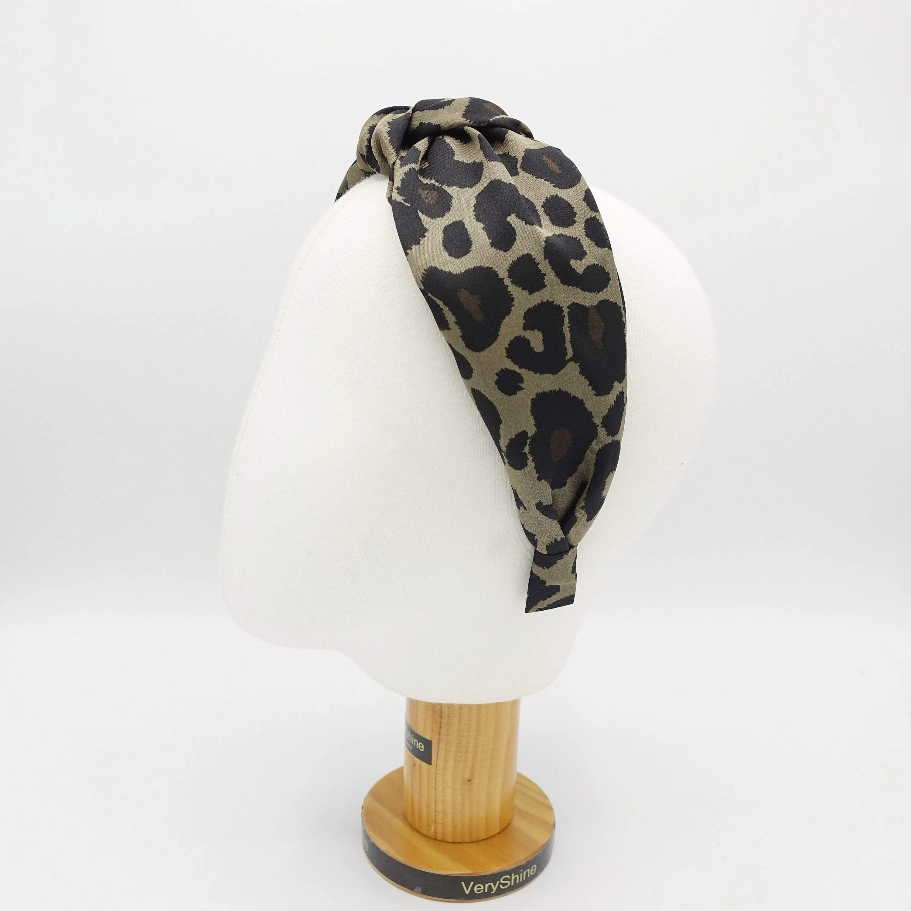 leopard top knot headband animal print hairband for women