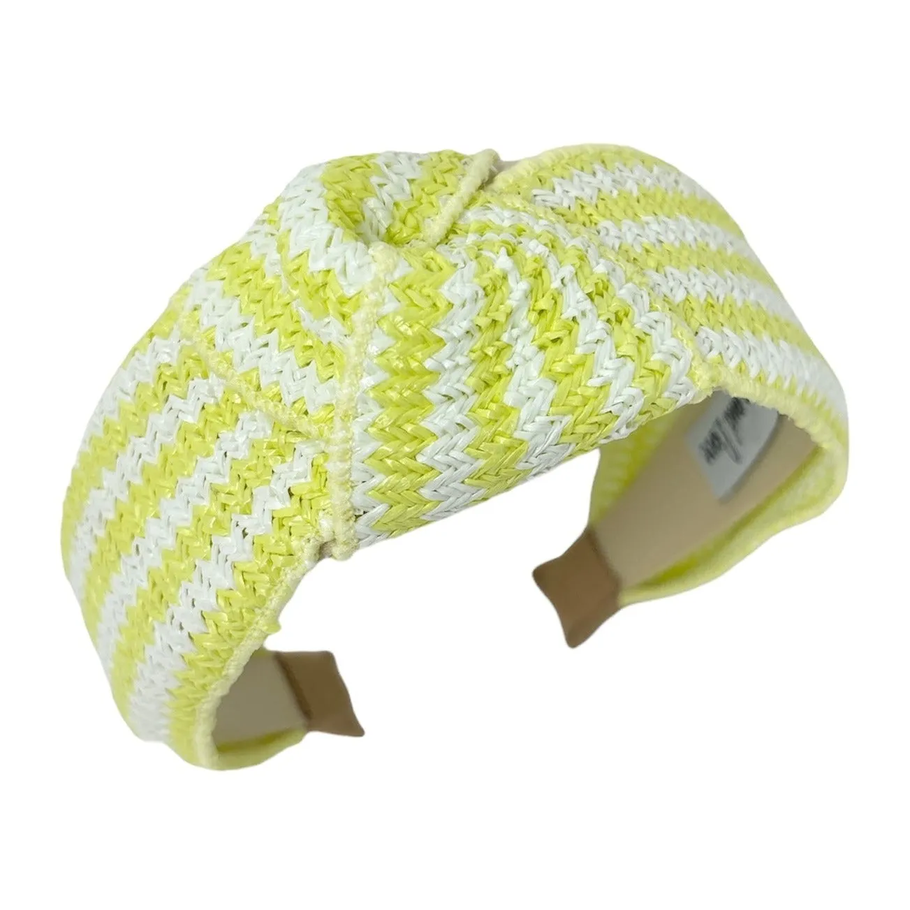 Lime Yellow Raffia Knot Headband