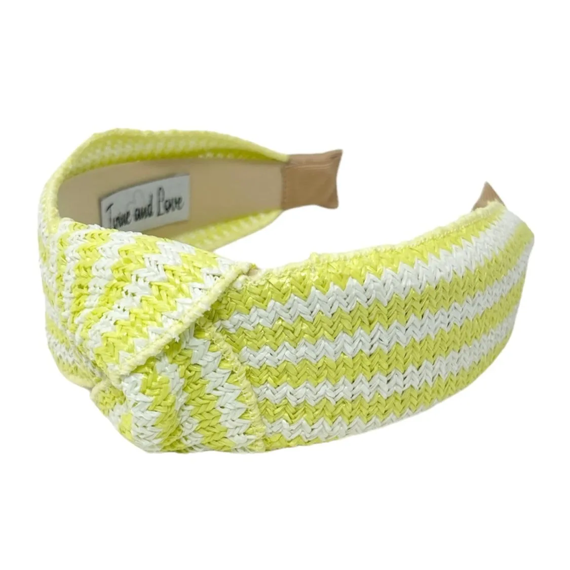 Lime Yellow Raffia Knot Headband