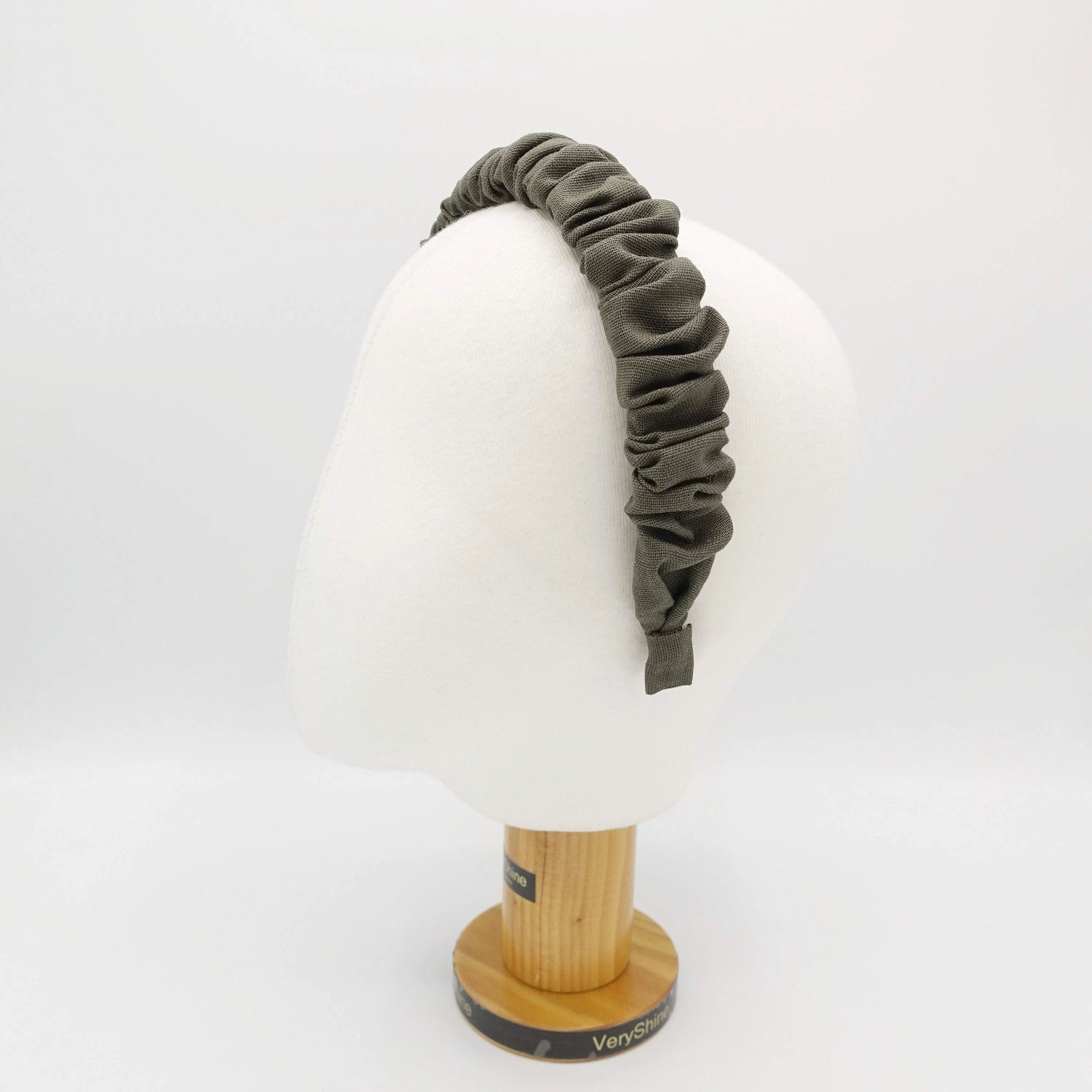 linen blend headband ruched hairband for women