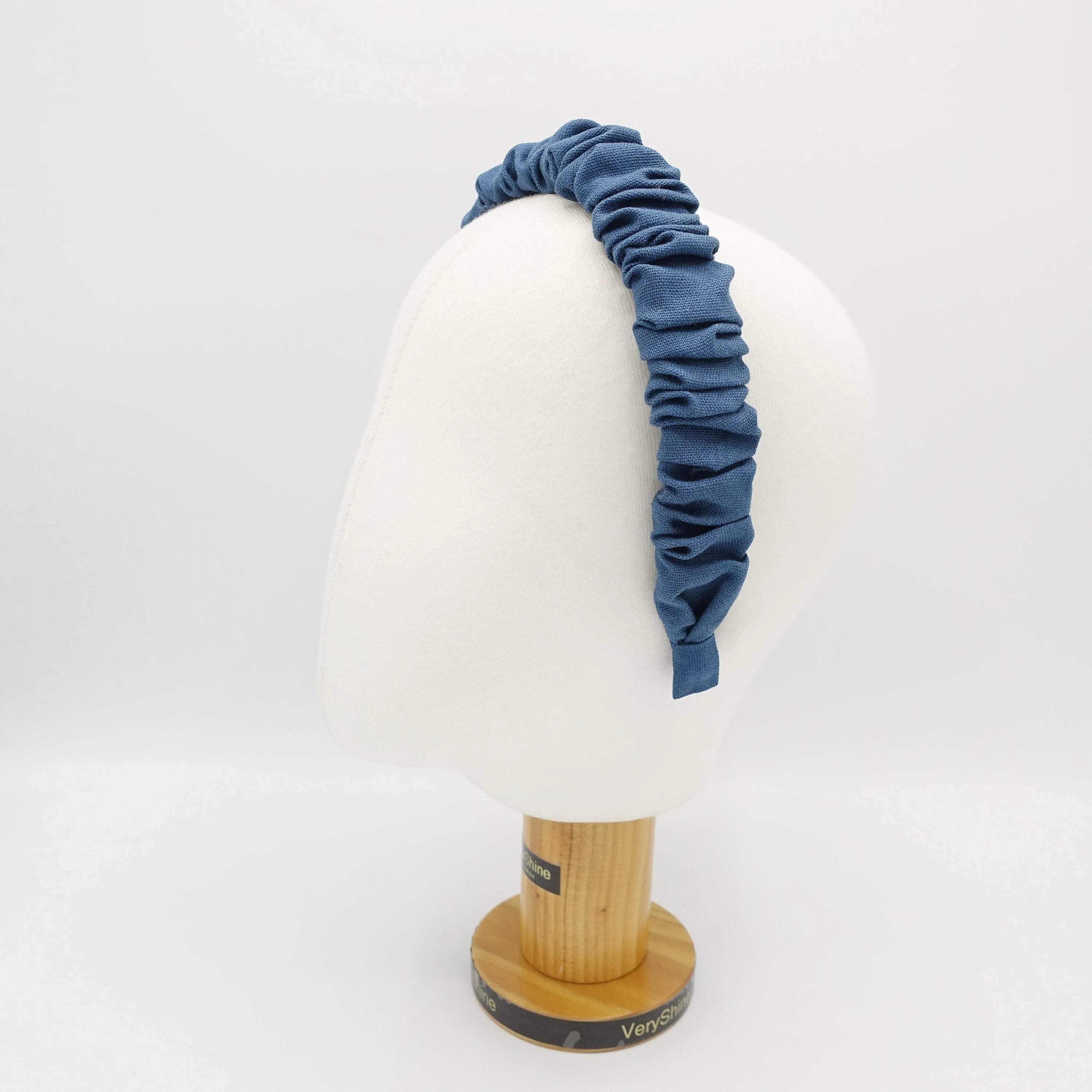 linen blend headband ruched hairband for women