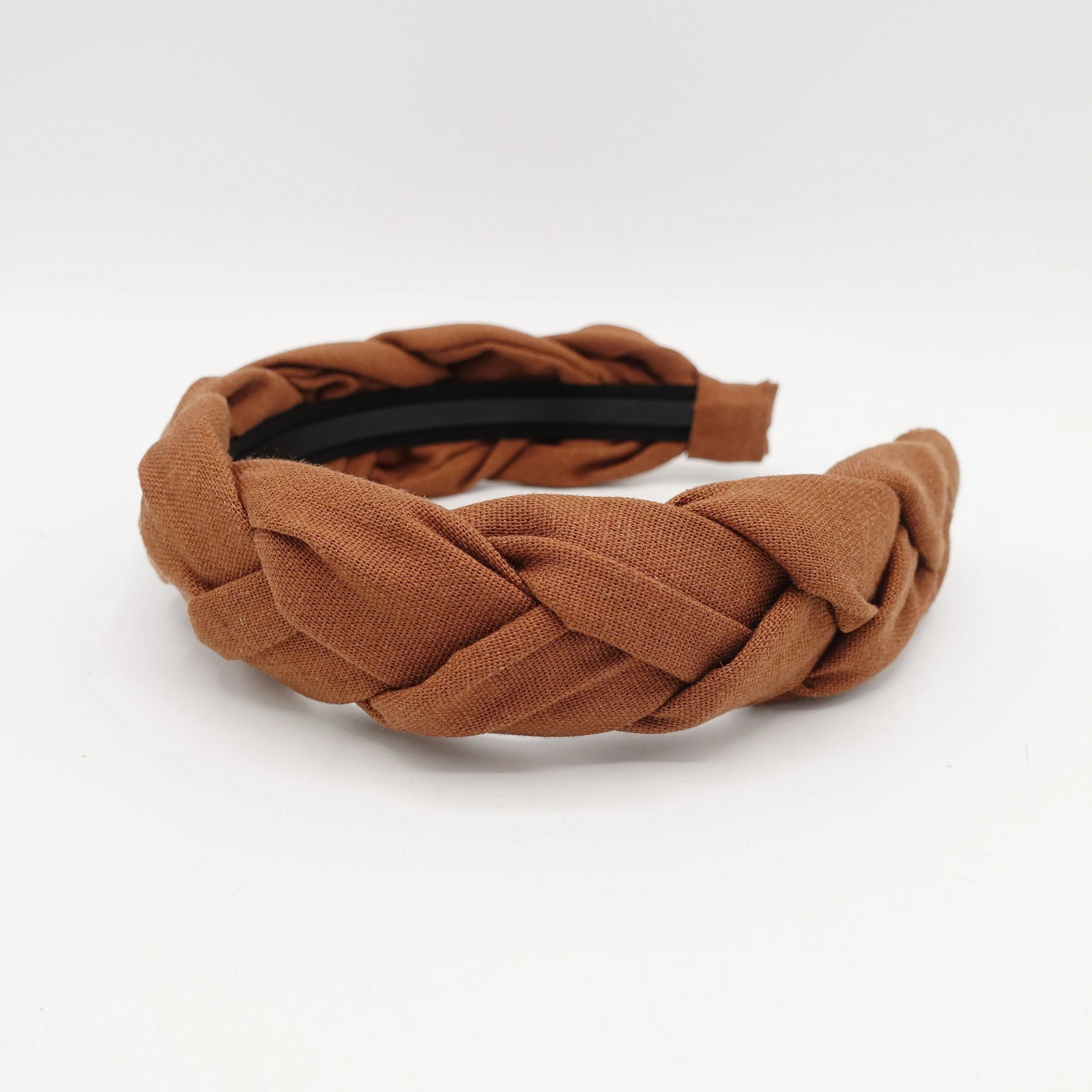 linen braided headband natural solid hairband for women