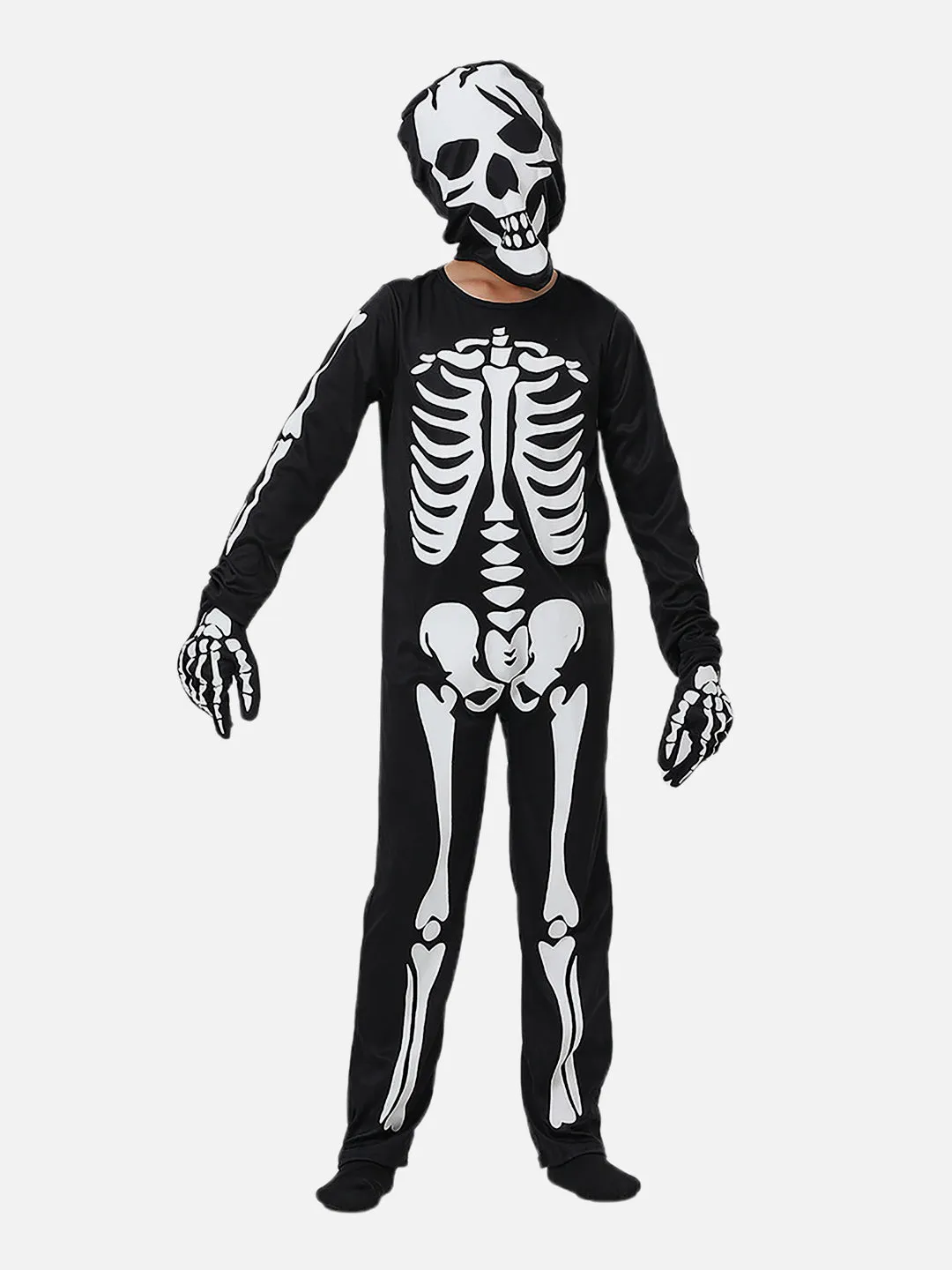 Little Surprise Box Black White Luminous Glow in Dark Skeleton Kids Halloween Costume Dress Up