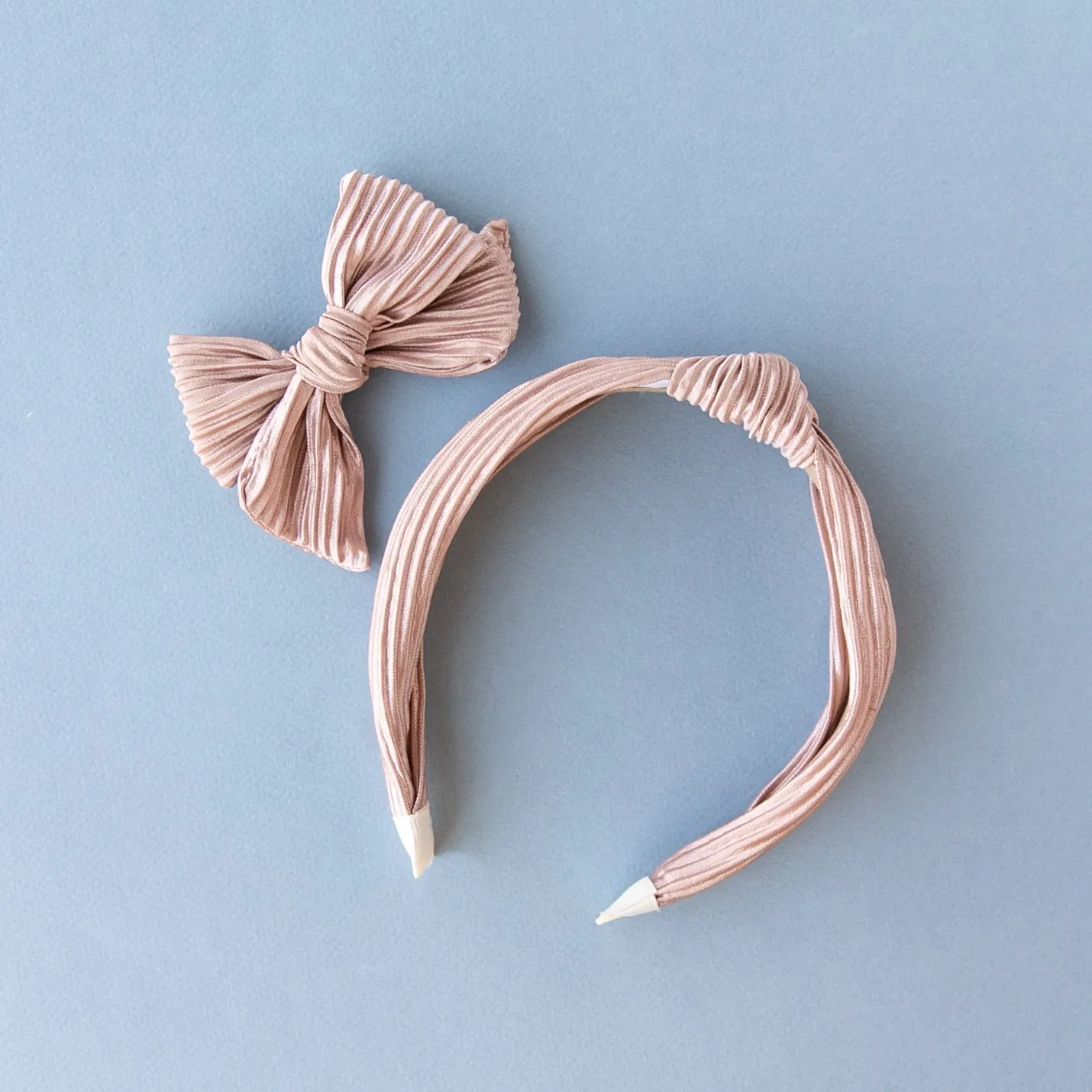 Mauve Plisse | Knotted Headband