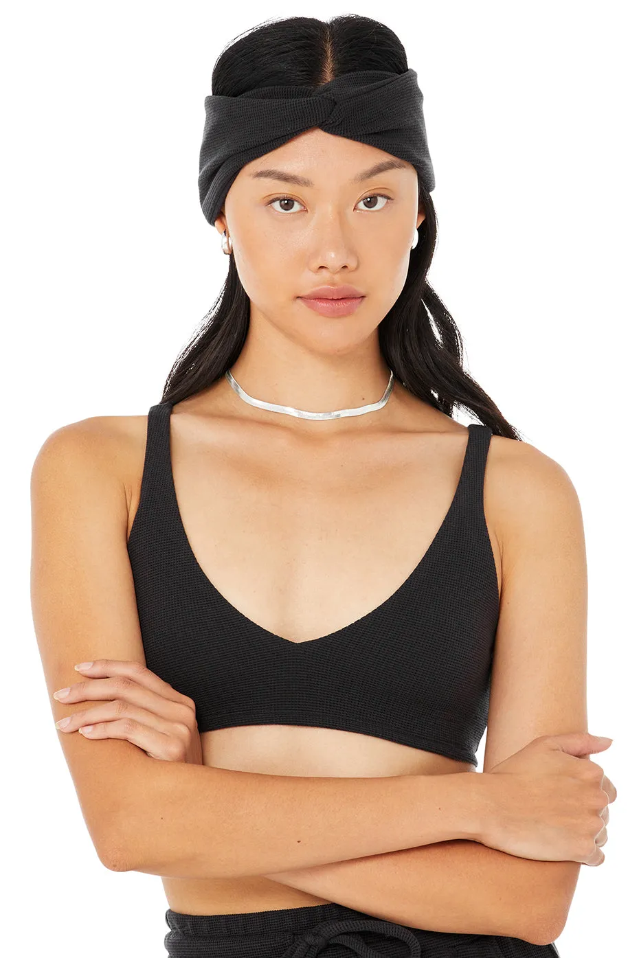 Micro Waffle Headband - Black