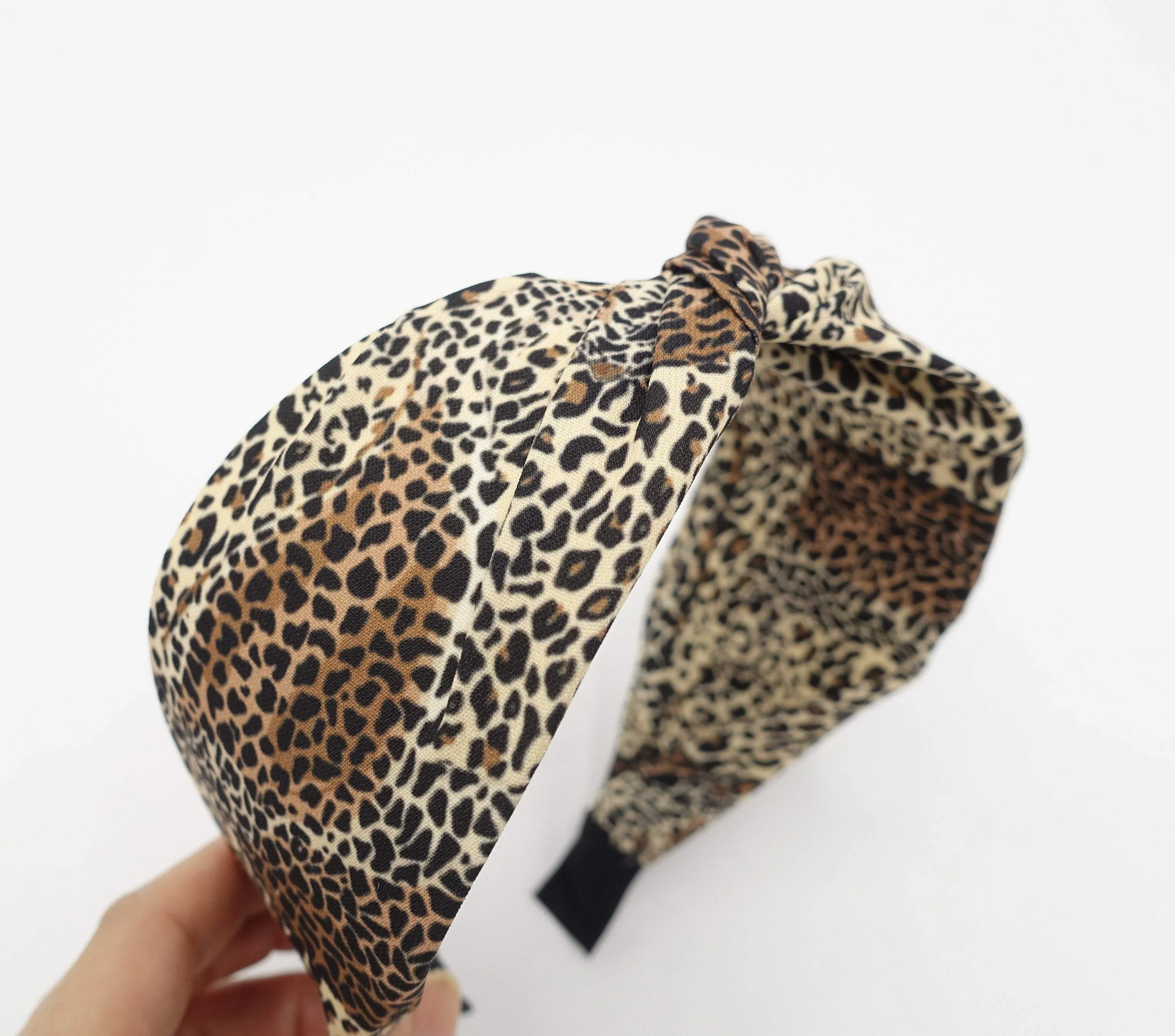 modified leopard print headband animal print cross hairband for women