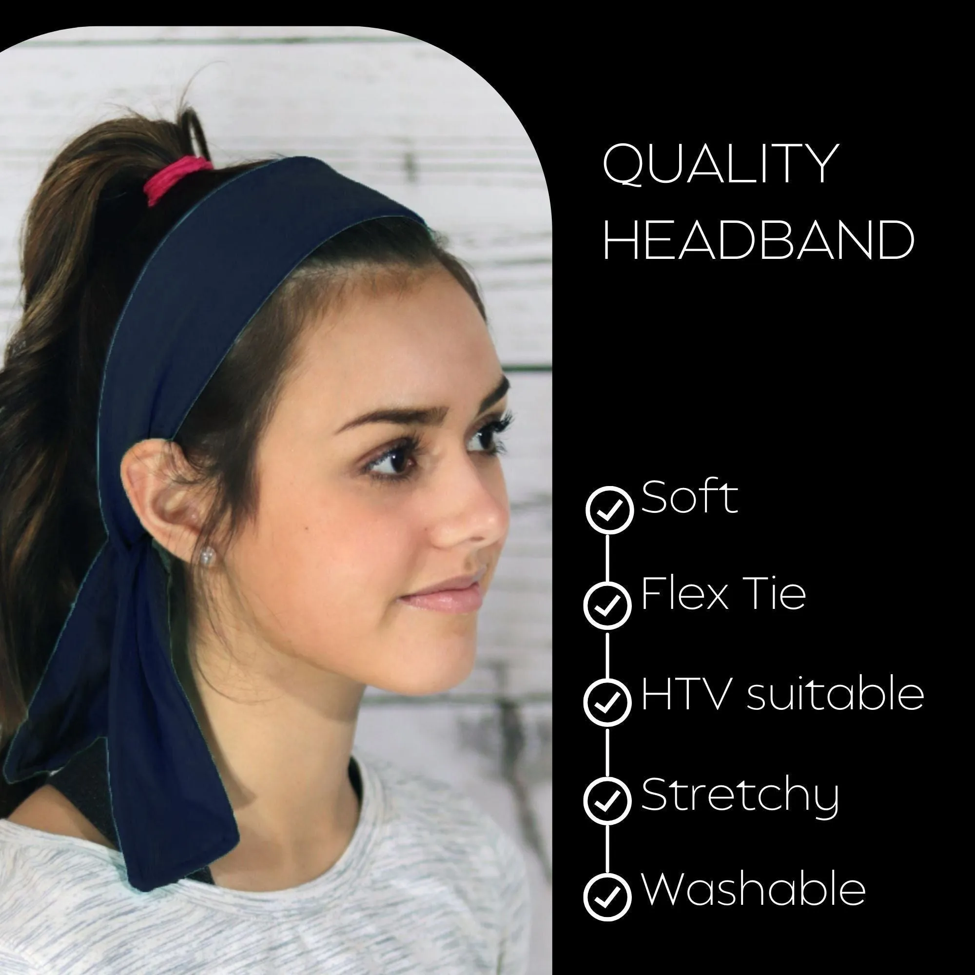 Navy Tie Headband