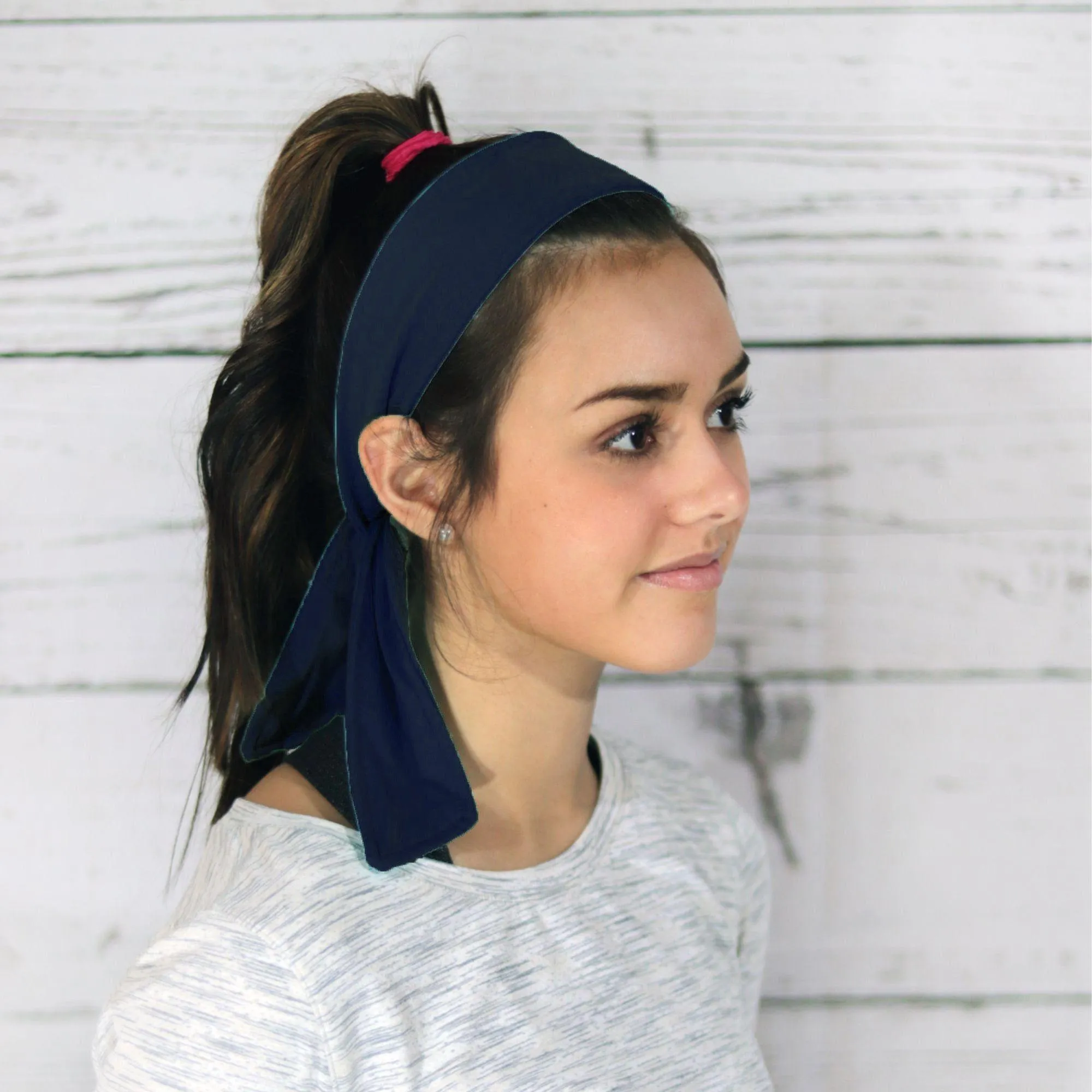 Navy Tie Headband