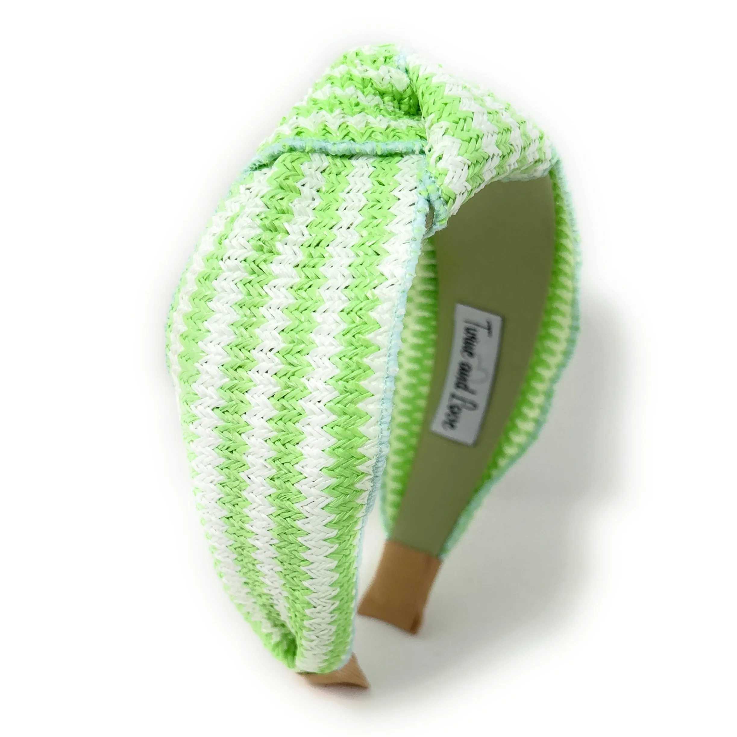 Neon Green Raffia Knot Headband