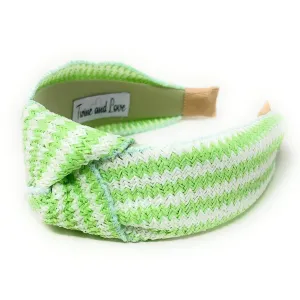 Neon Green Raffia Knot Headband