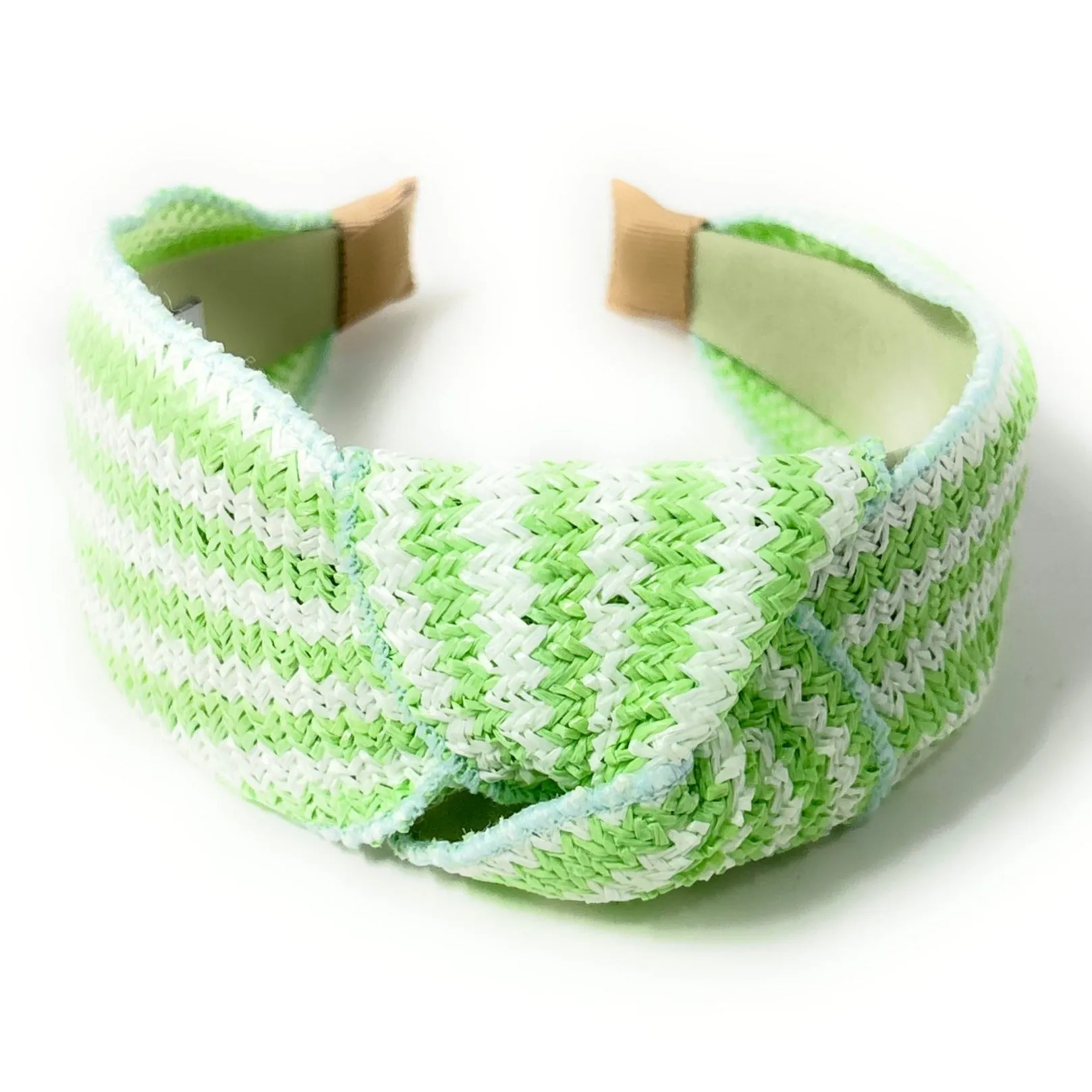 Neon Green Raffia Knot Headband