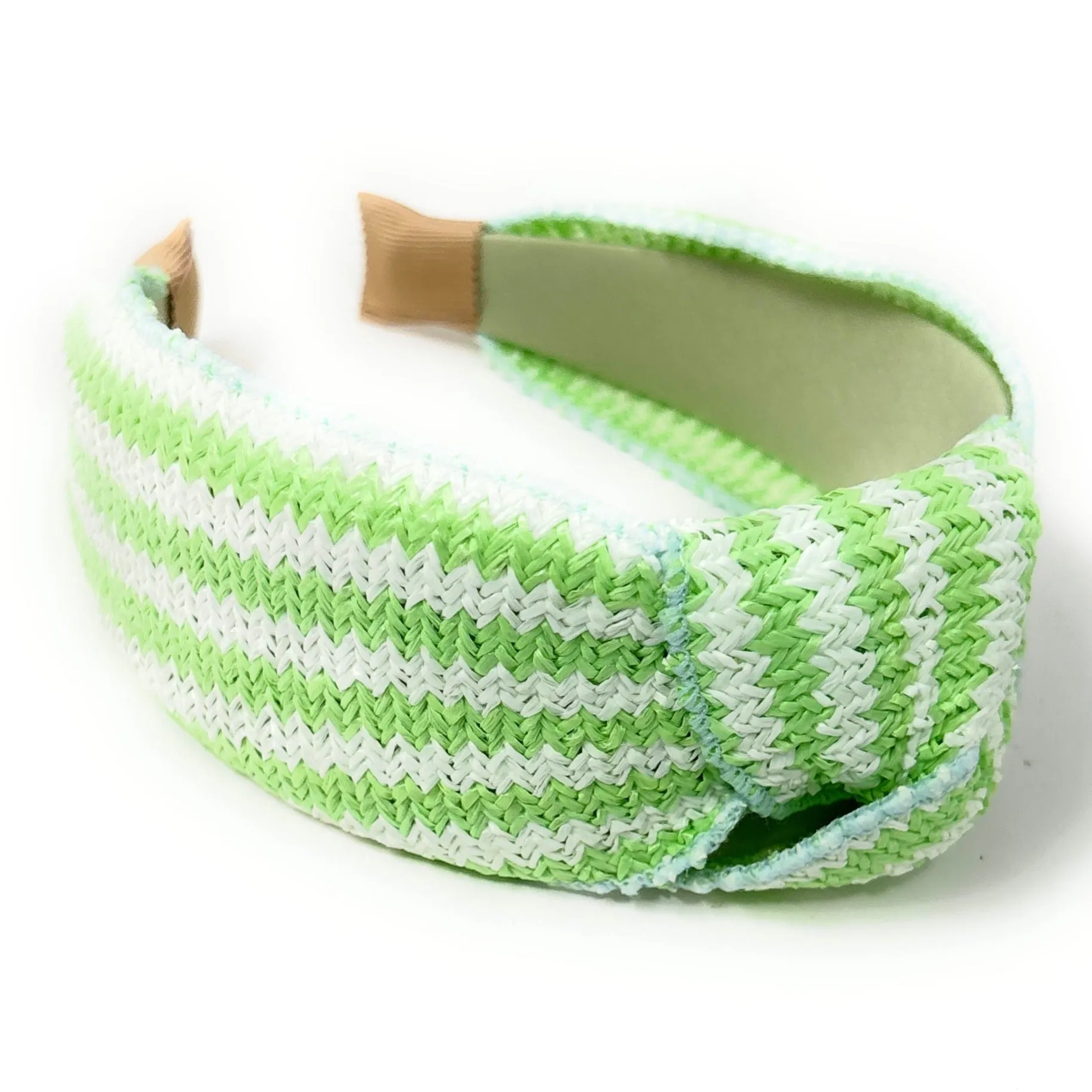 Neon Green Raffia Knot Headband