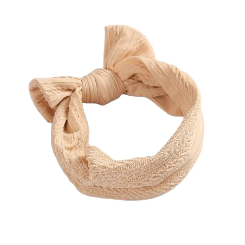 Newborn Baby Headbands - Fashionable and Soft - Wide Elastic Knit Band With Bow (32 Colors)