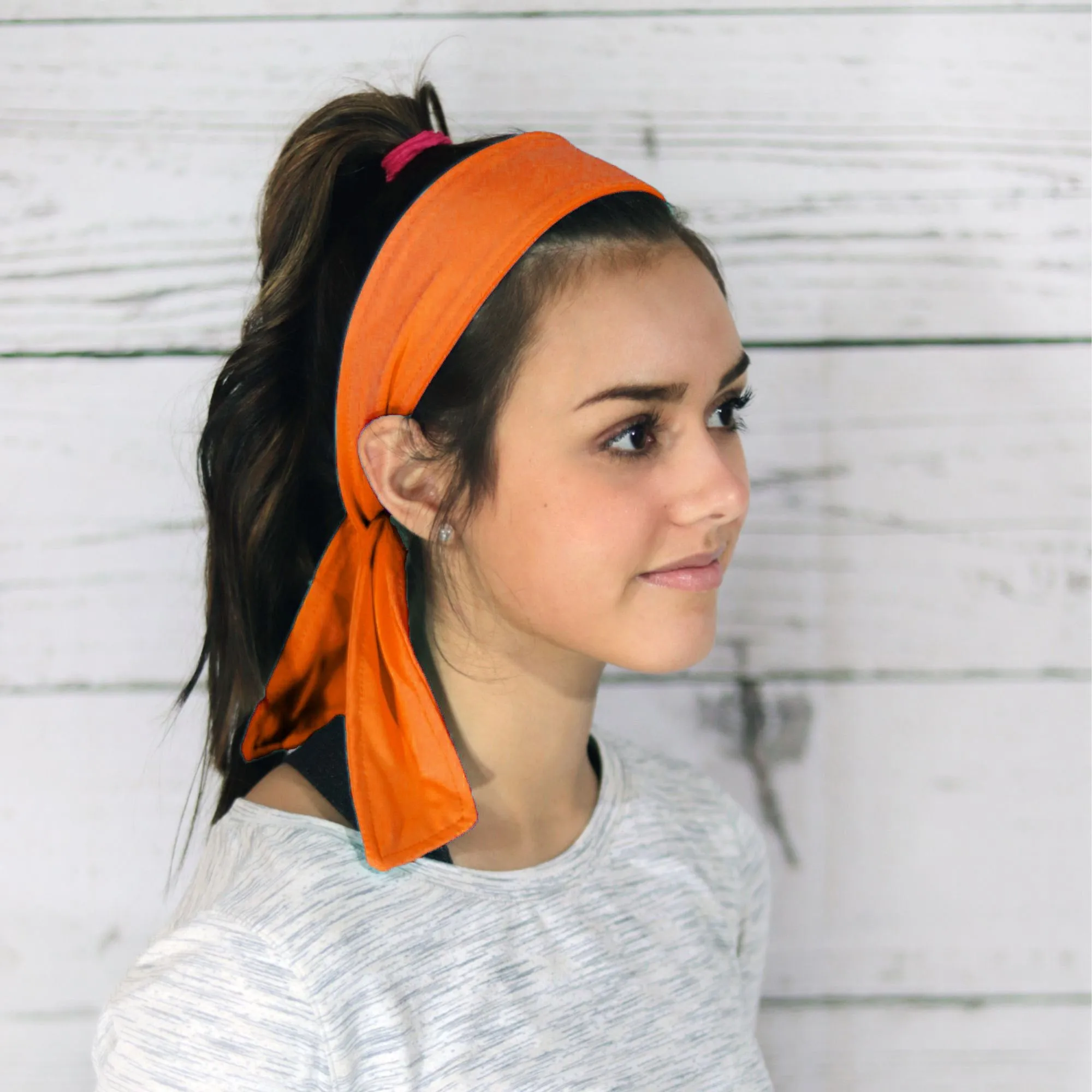 Orange Tie Headbands - 12 Pack