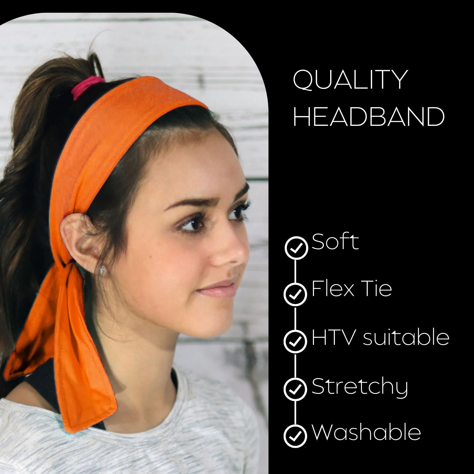 Orange Tie Headbands - 12 Pack