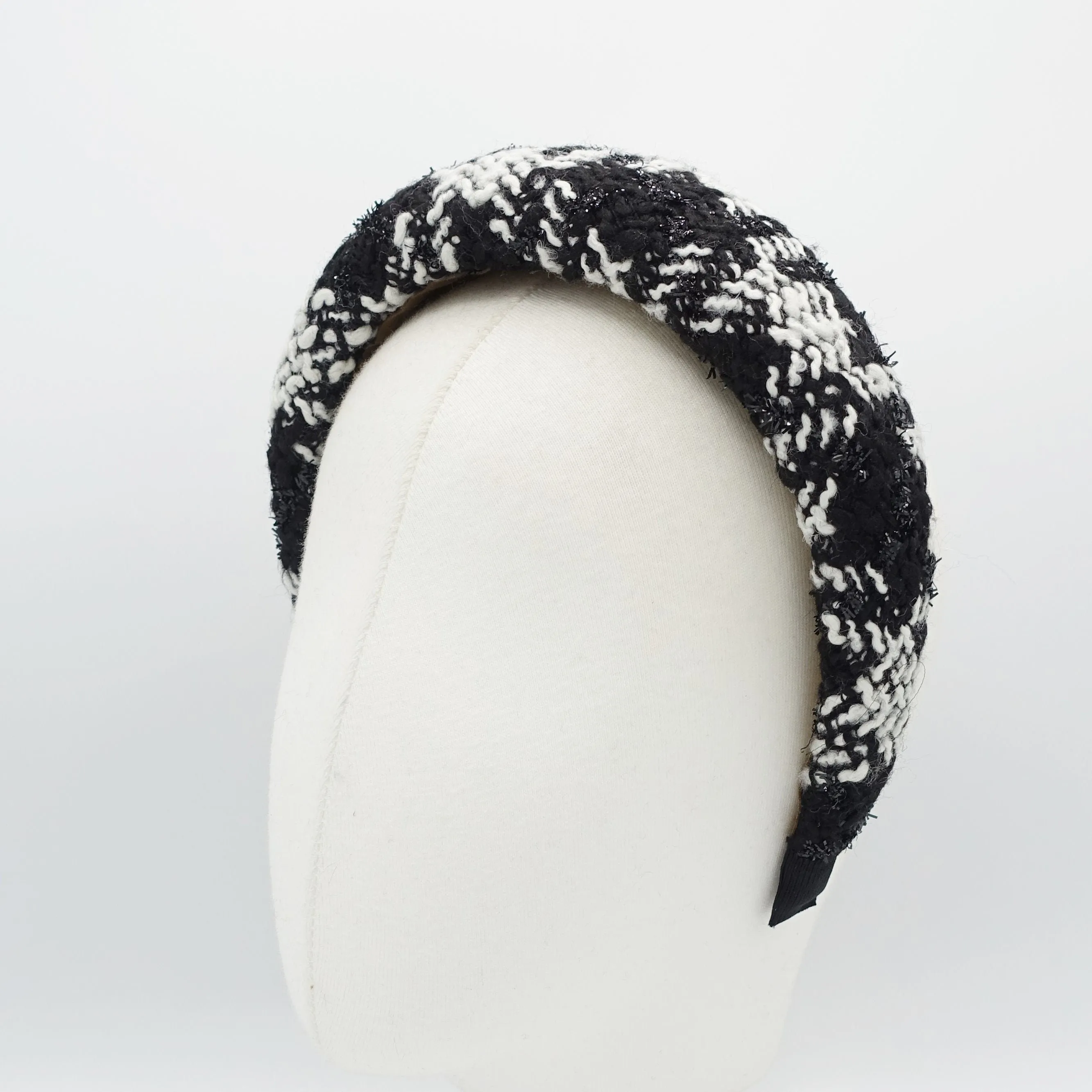 padded tweed headband stylish hairband trendy women hair accessory