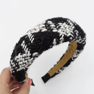 padded tweed headband stylish hairband trendy women hair accessory