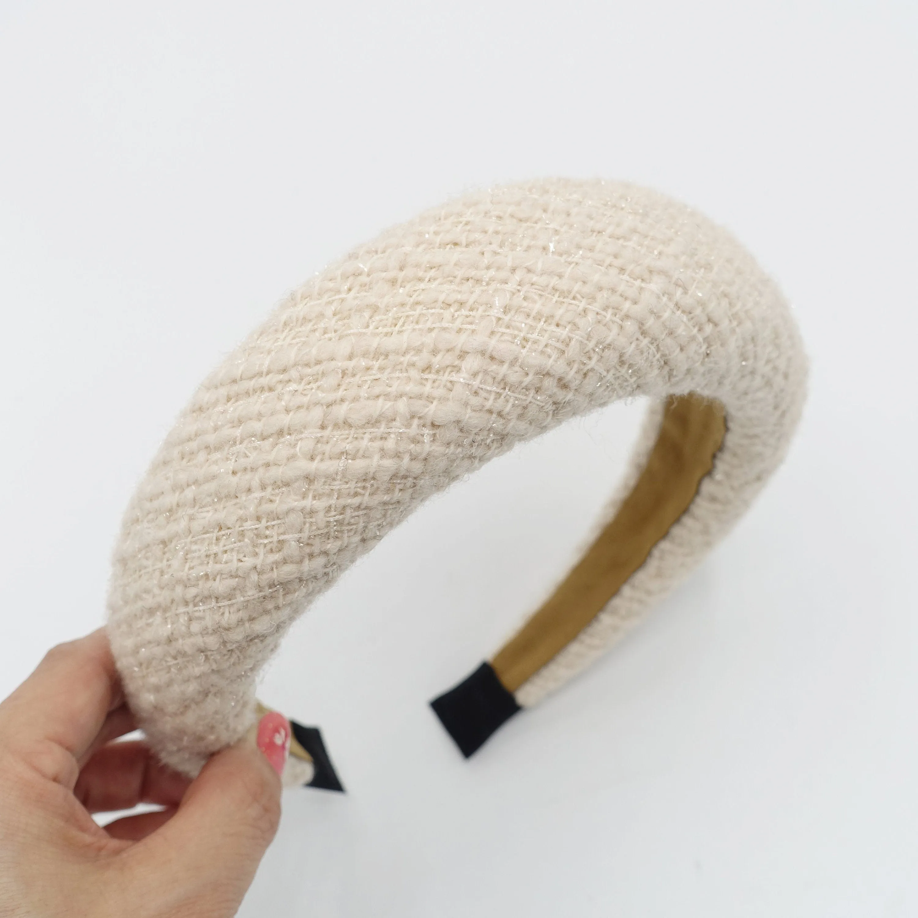 padded tweed headband stylish hairband trendy women hair accessory