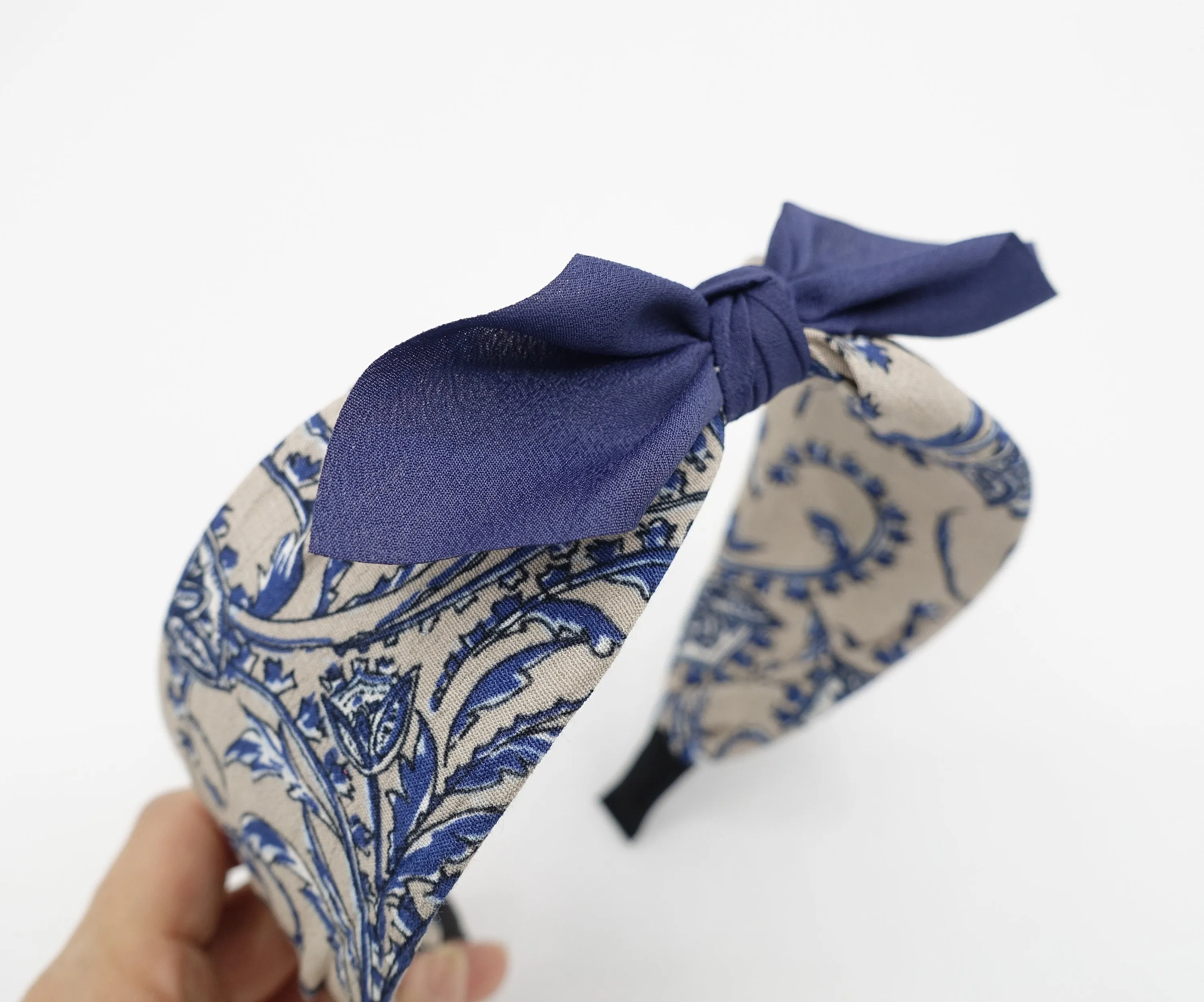 paisley bow knot headband floral hair accessory for women