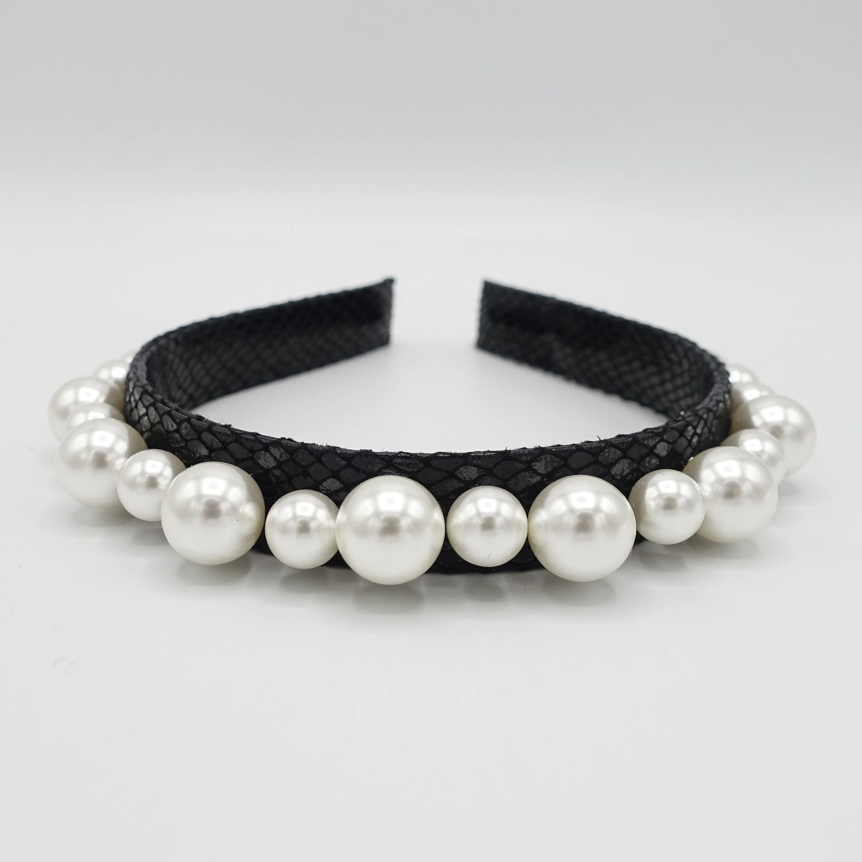 pearl leather headband