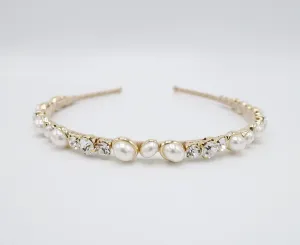 pearl rhinestone embellished thin headband