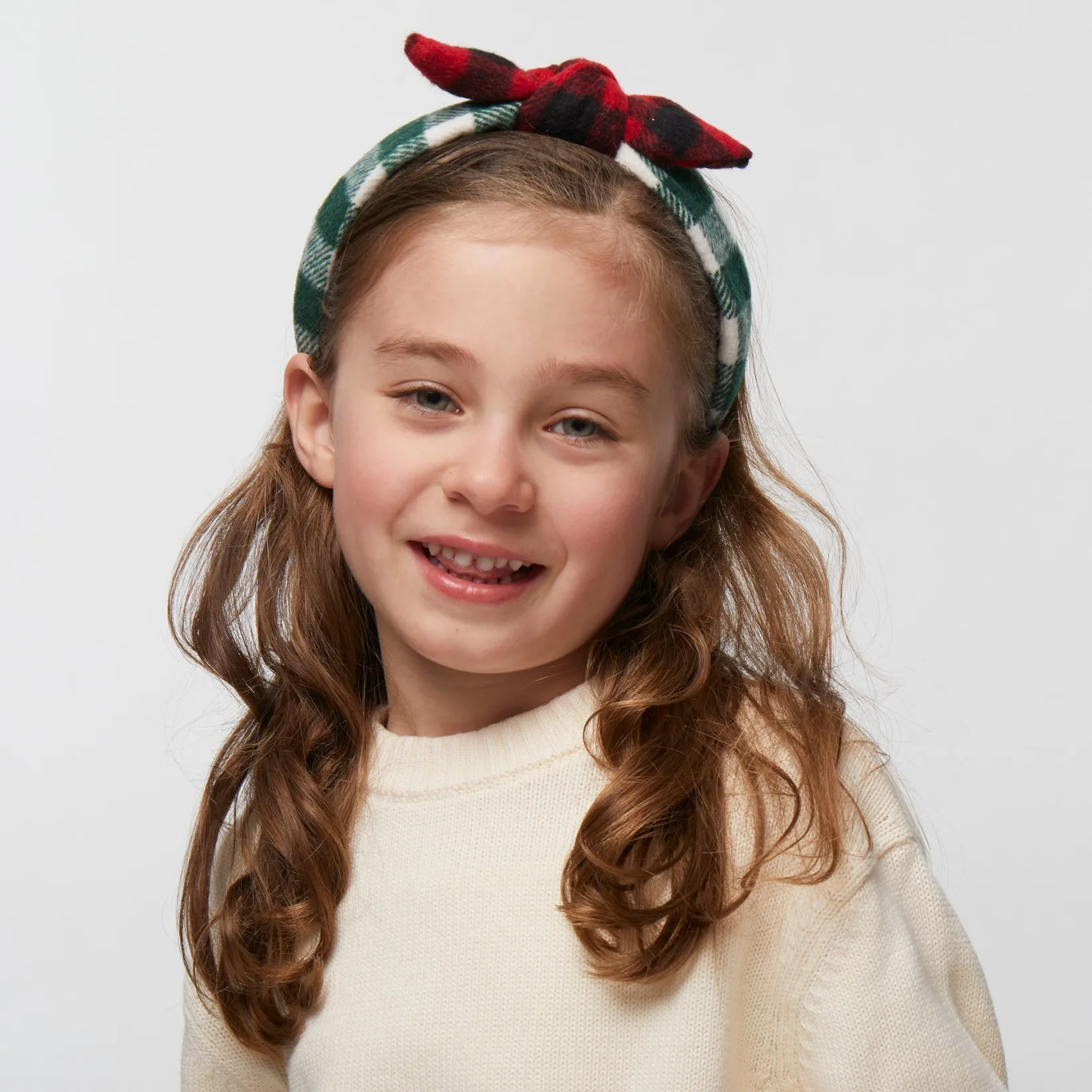 PEPPERMINT KIDS MIXED FLANNEL BOW TIE HEADBAND