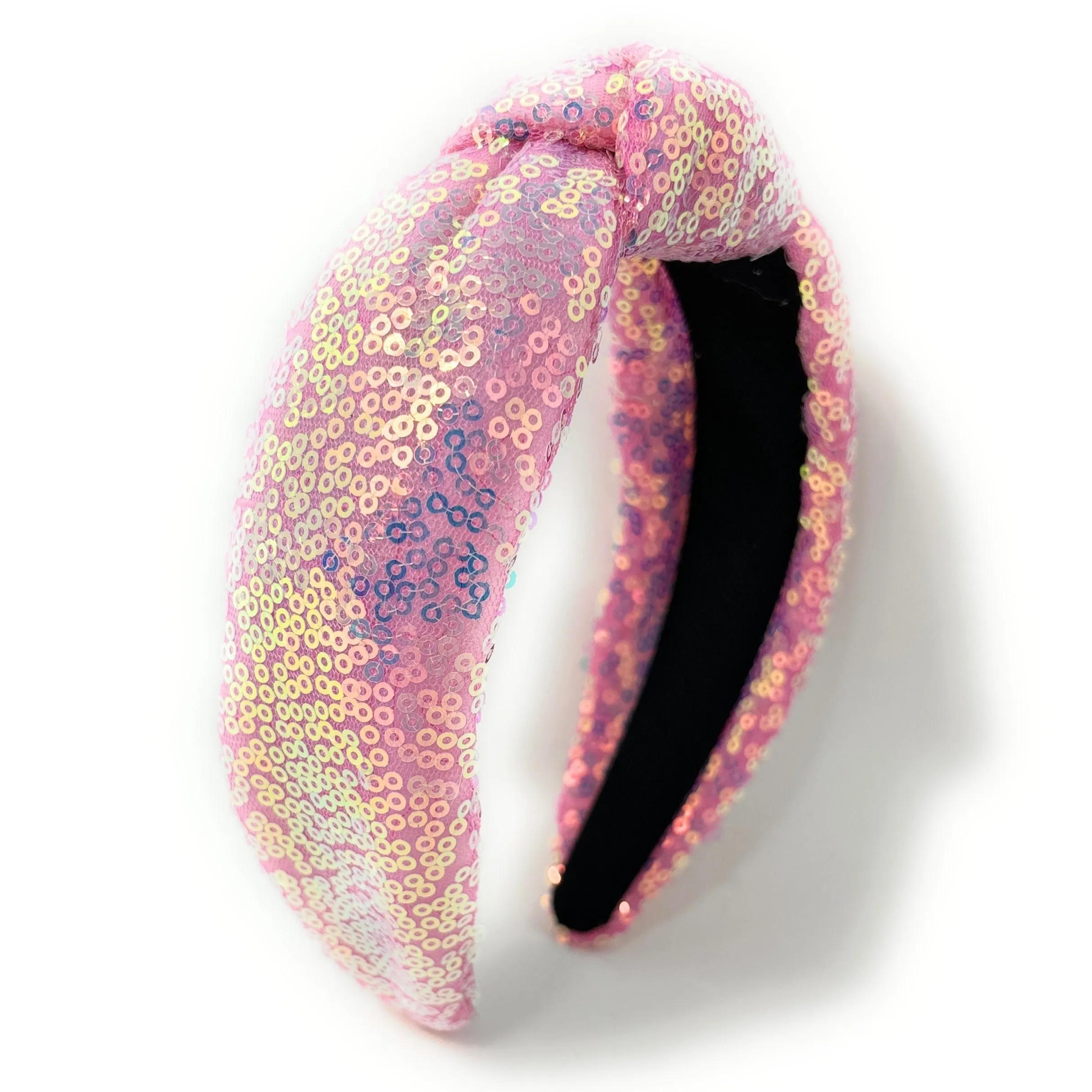 Pink Sequin Padded Knot Headband