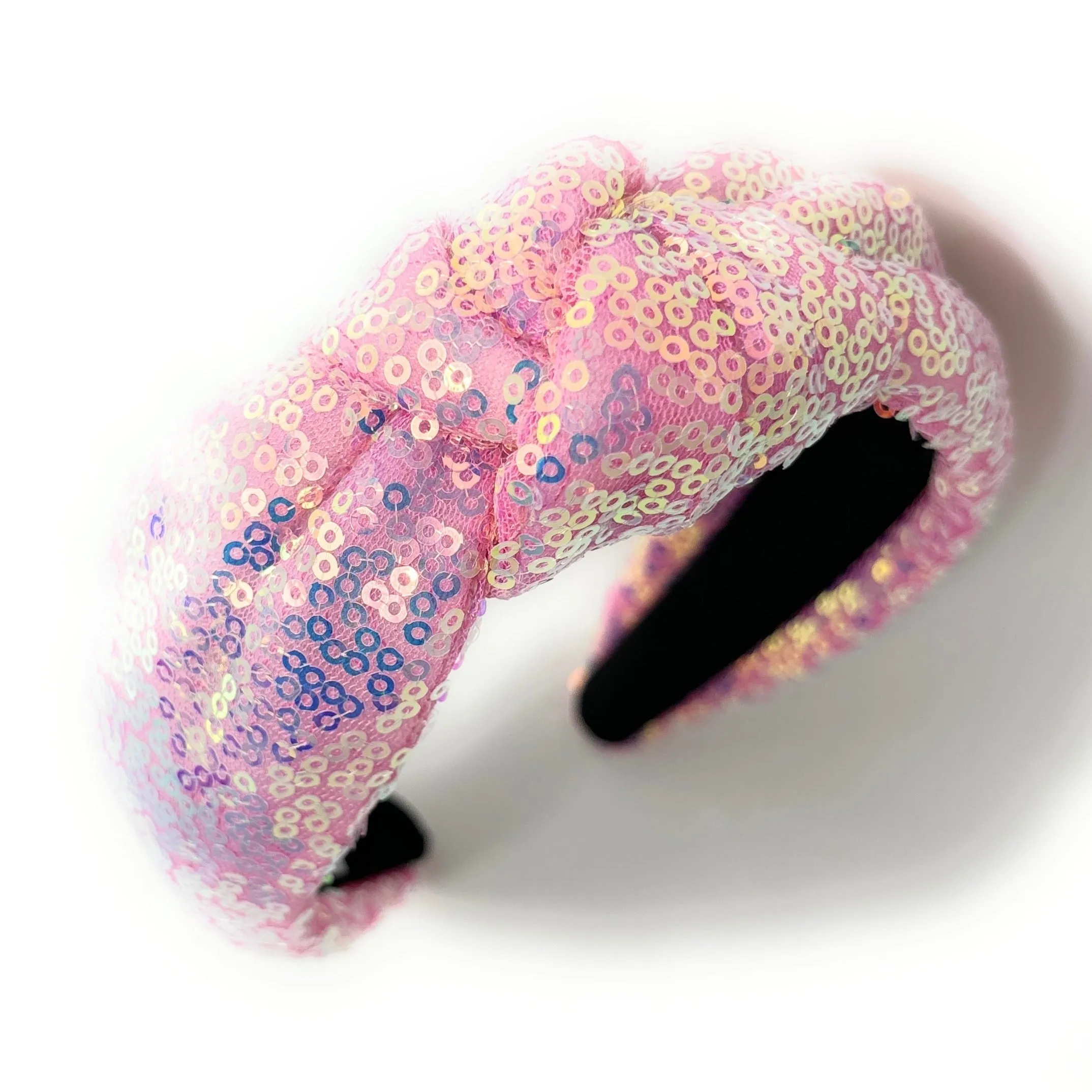 Pink Sequin Padded Knot Headband