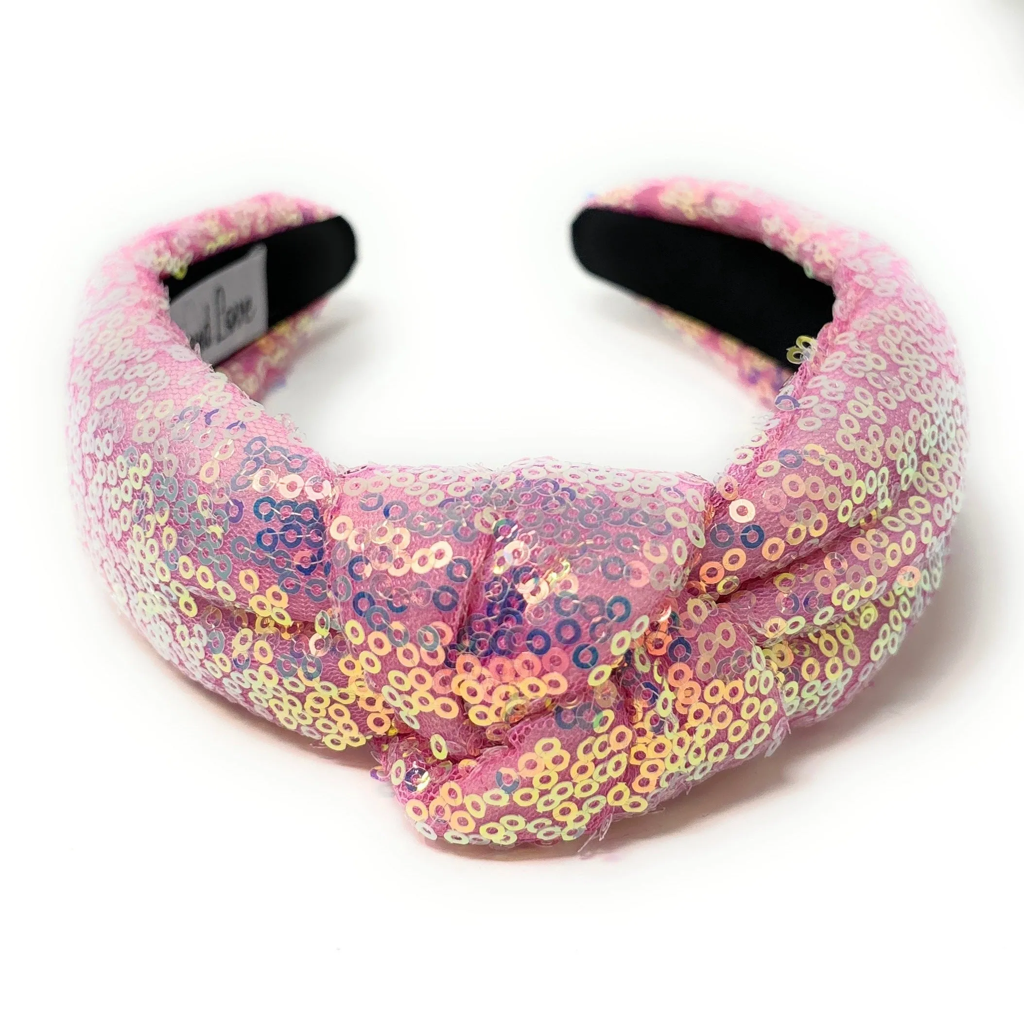 Pink Sequin Padded Knot Headband