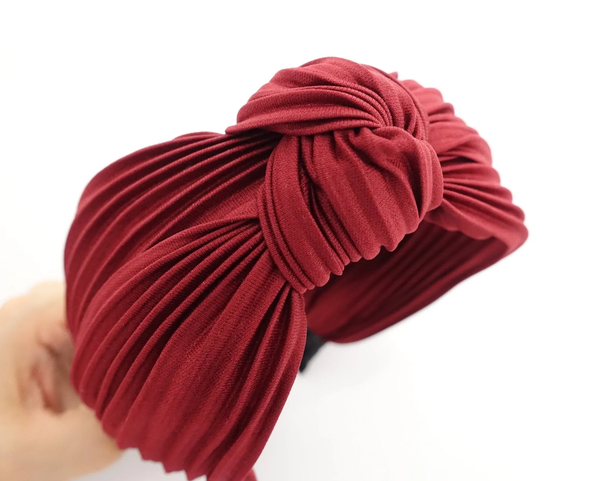 pleated headband double layered top knot hairband pleats hairband women hair accessory