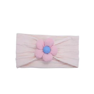 Plush Single Flower Baby Headband in Fairy Floss