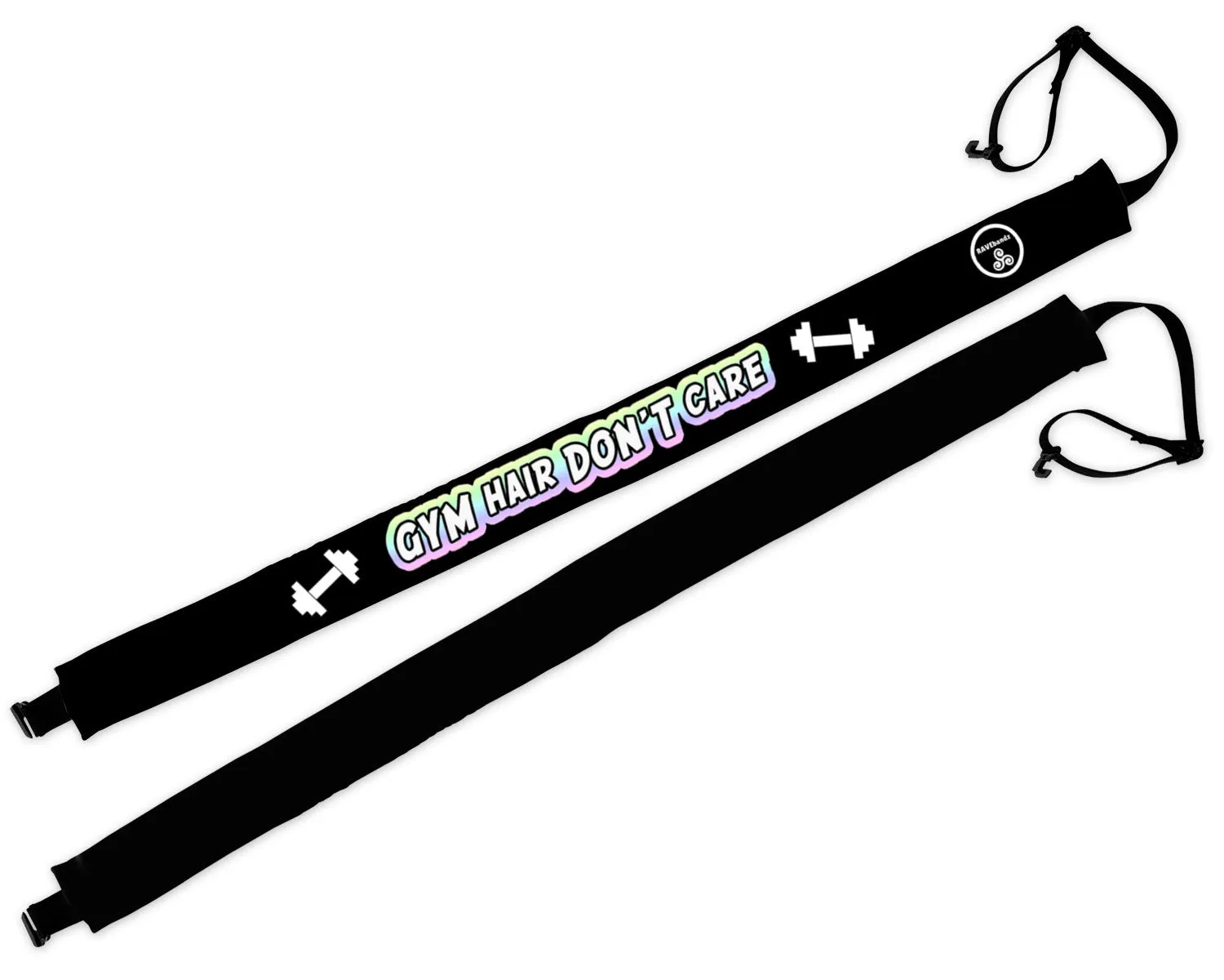 RAVEbandz Adjustable Headbands Slogans - (Gym Hair Don't Care)