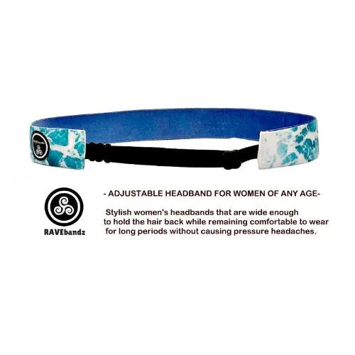 RAVEbandz Adjustable Headbands Swim -  (Love to Swim - Black)