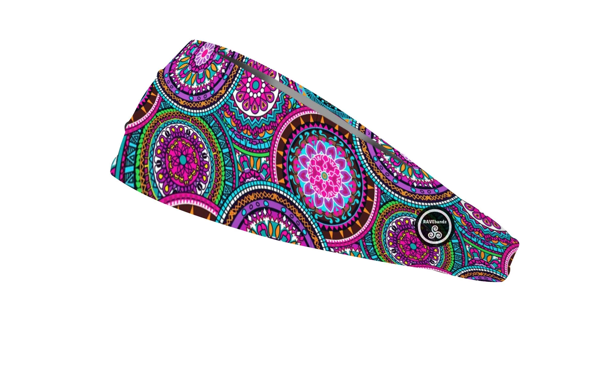 RAVEbandz The Pro - Wide Stretch Headband (Happy Hippie)