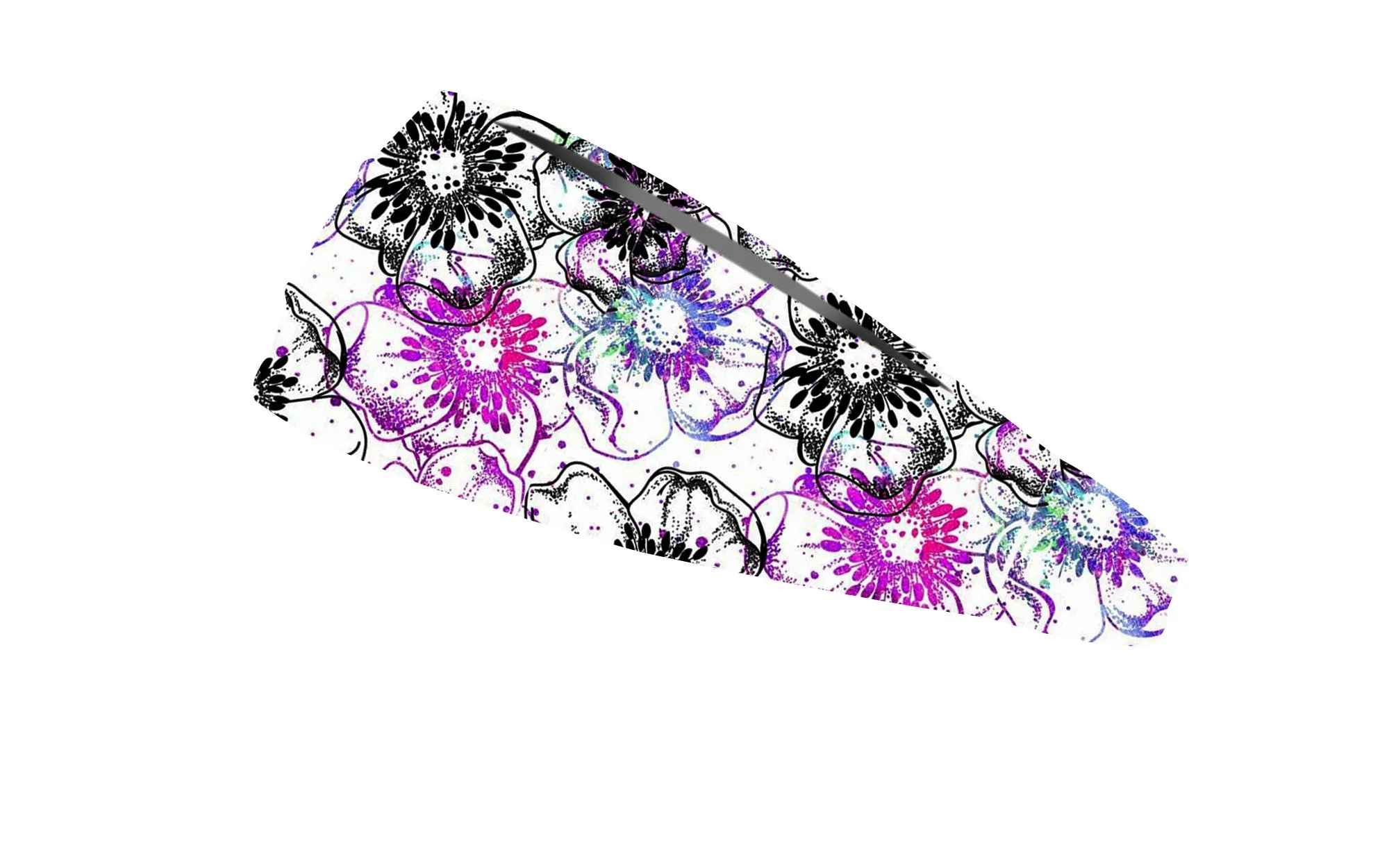 RAVEbandz The Pro - Wide Stretch Headband (Pretty Petals)