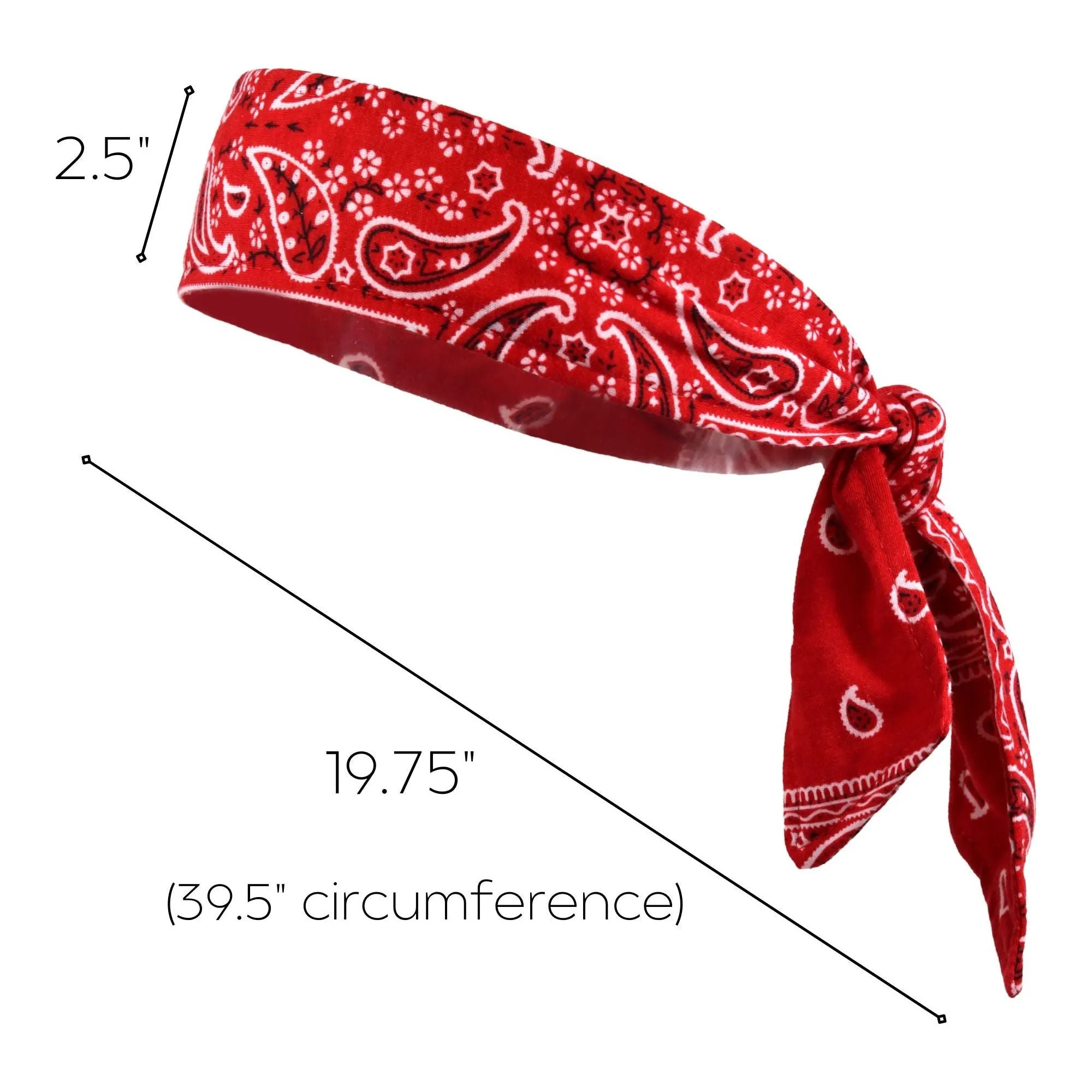 Red Bandana Tie Headband