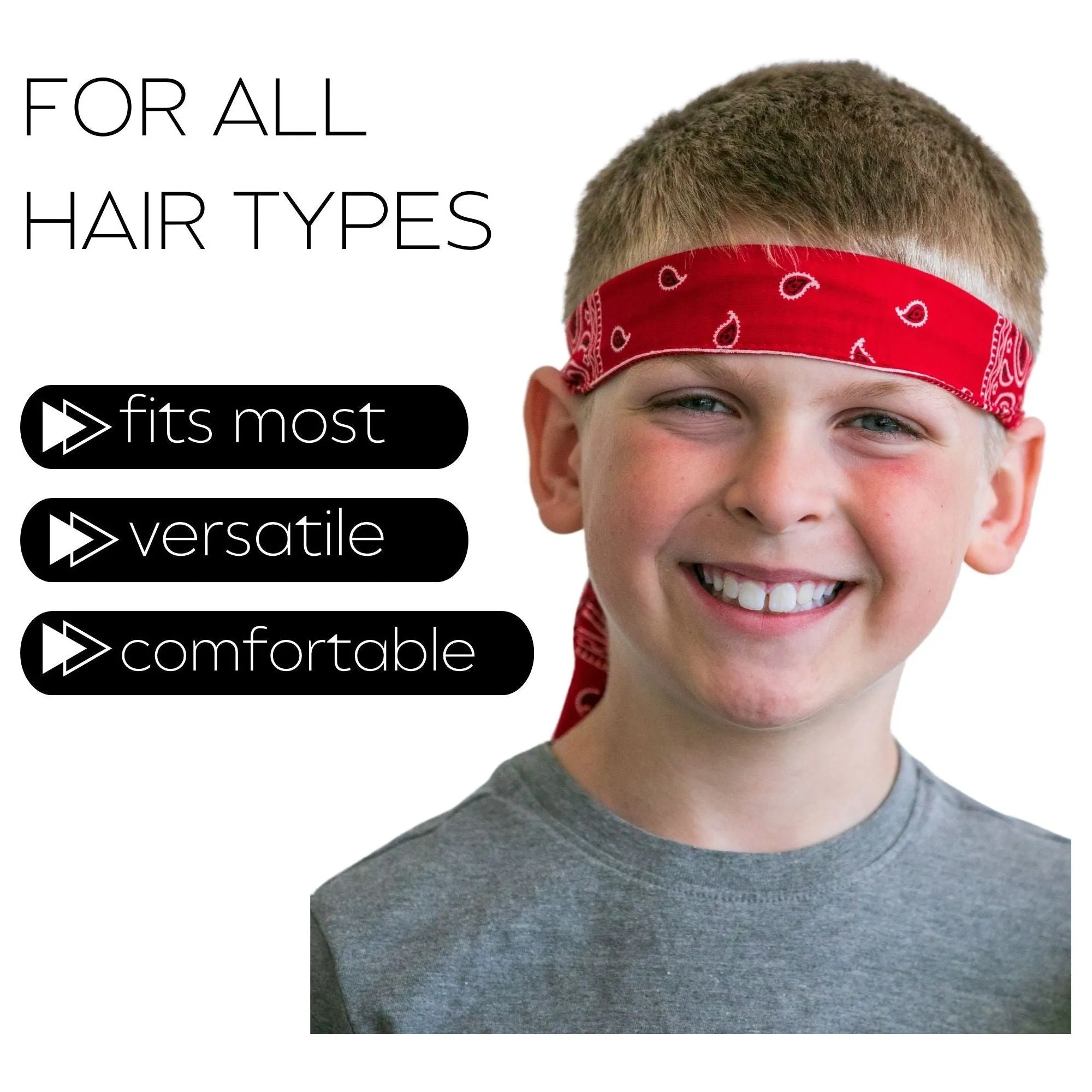 Red Bandana Tie Headband