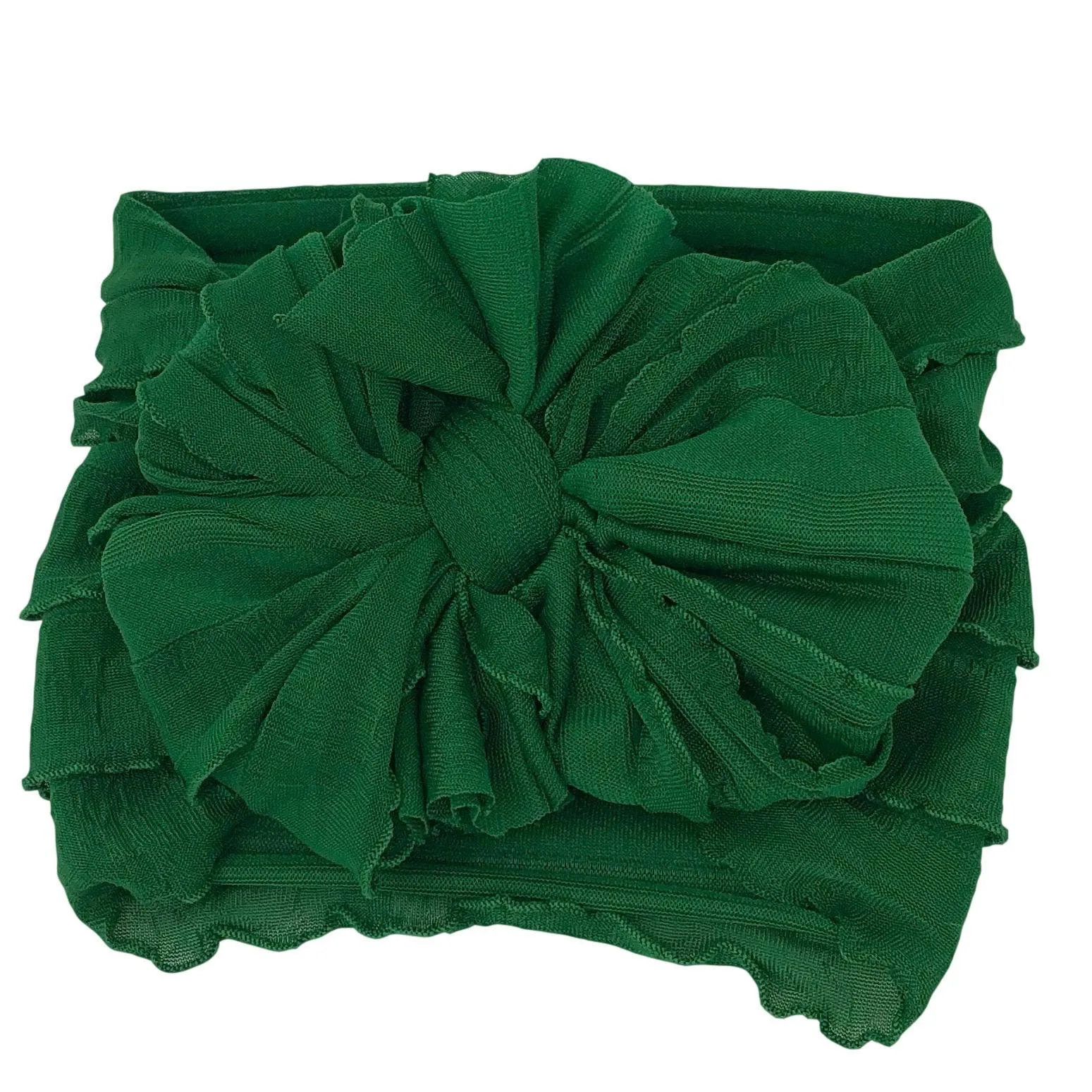 Rockin Royalty - Green Ruffled Baby Girls Fabric Headband