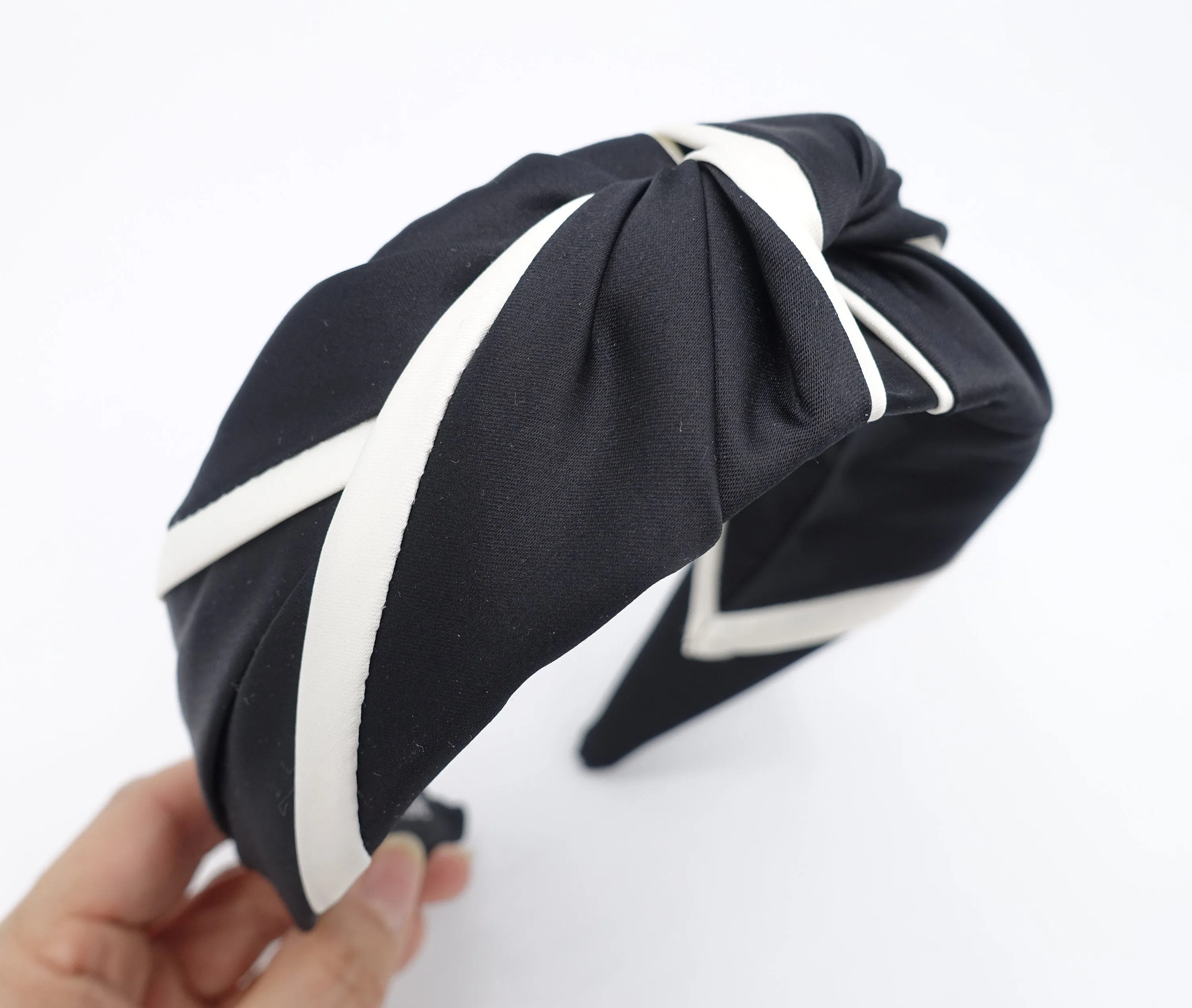 satin headband, cross twist headband for women