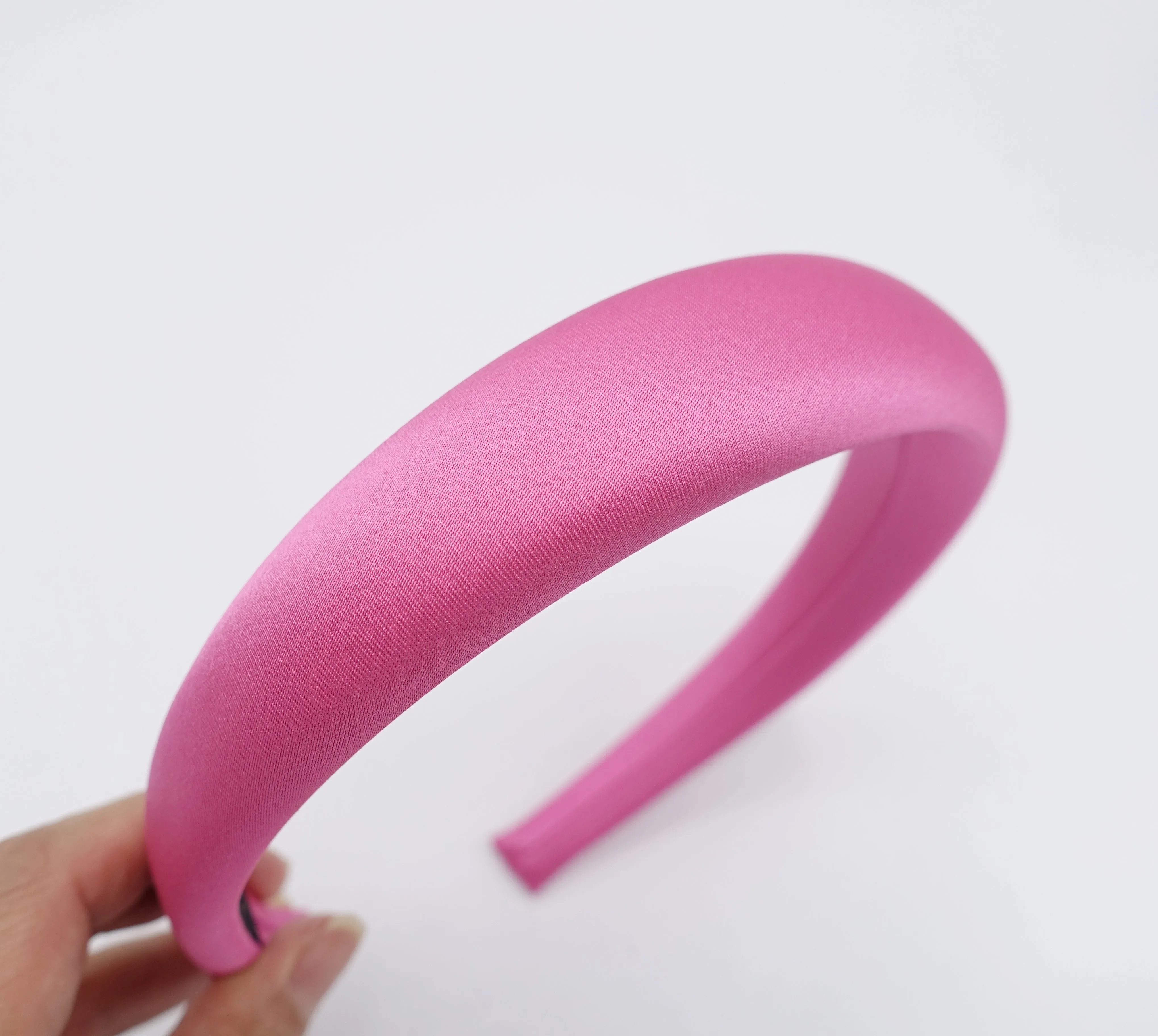 satin headband, padded headband, pink headband for women