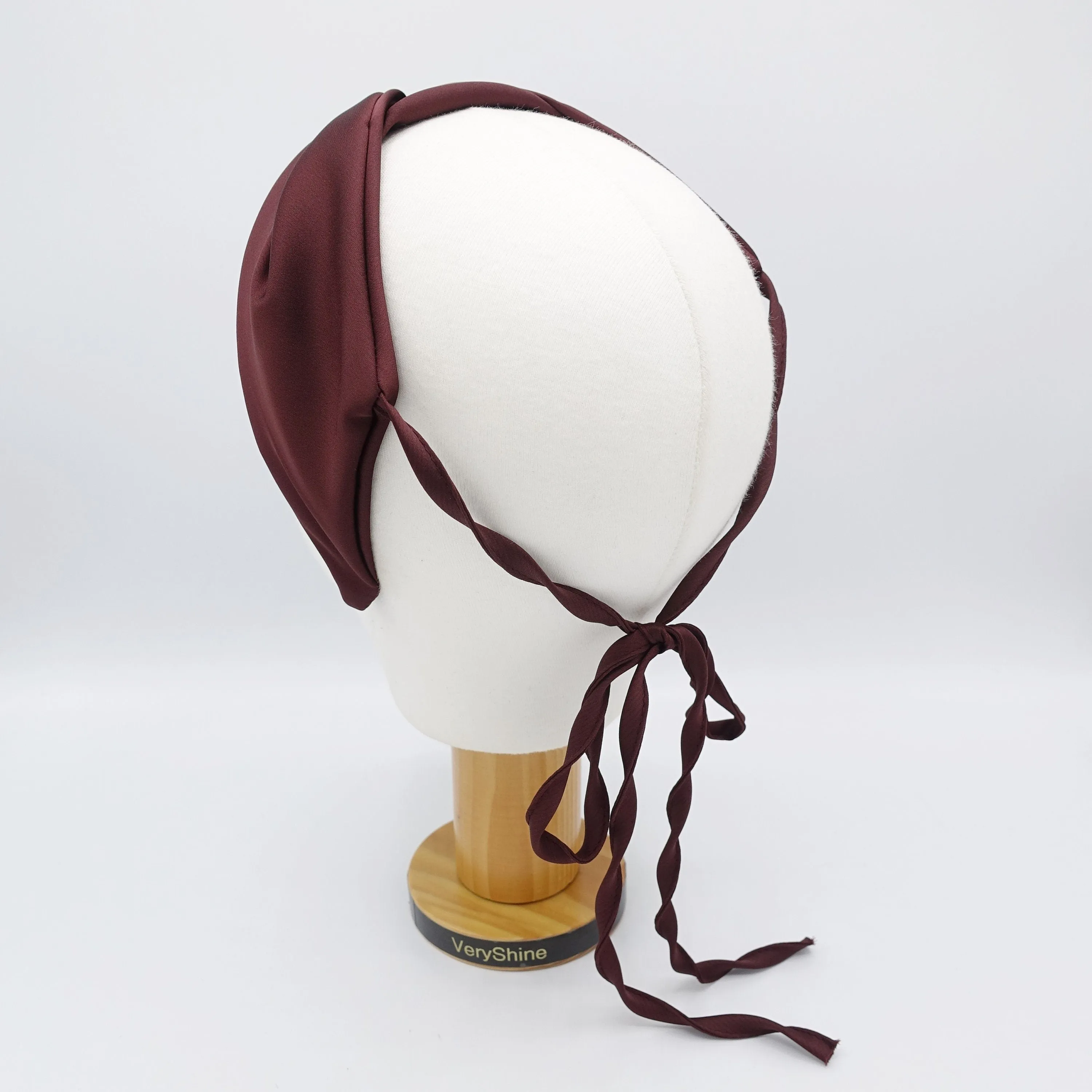 satin headband, tail knot headband for women